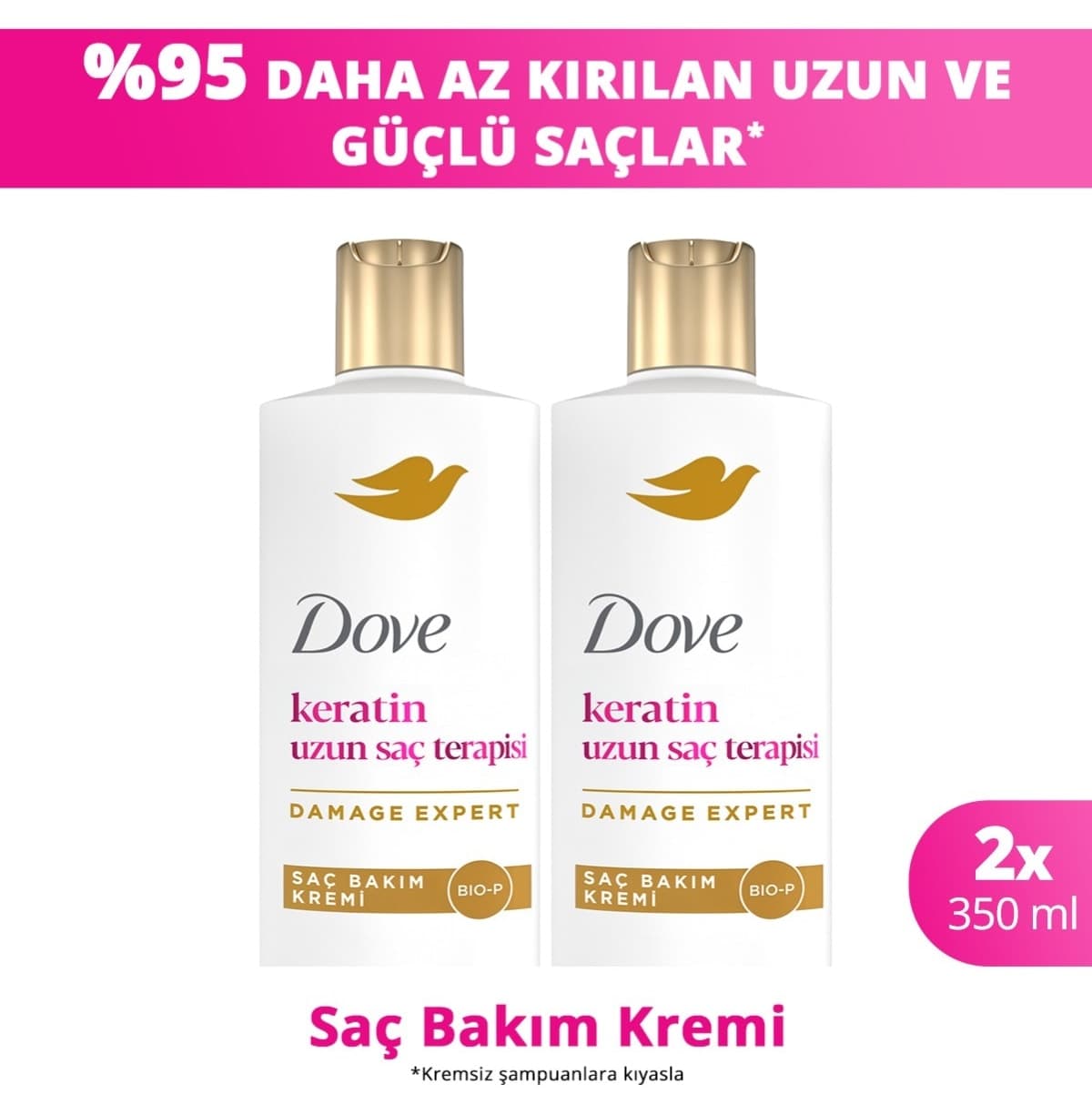 کرم مراقبت Dove کراتین تراپی موهای بلند 350ml×2 کرم مراقبت Dove کراتین تراپی موهای بلند 350ml×2