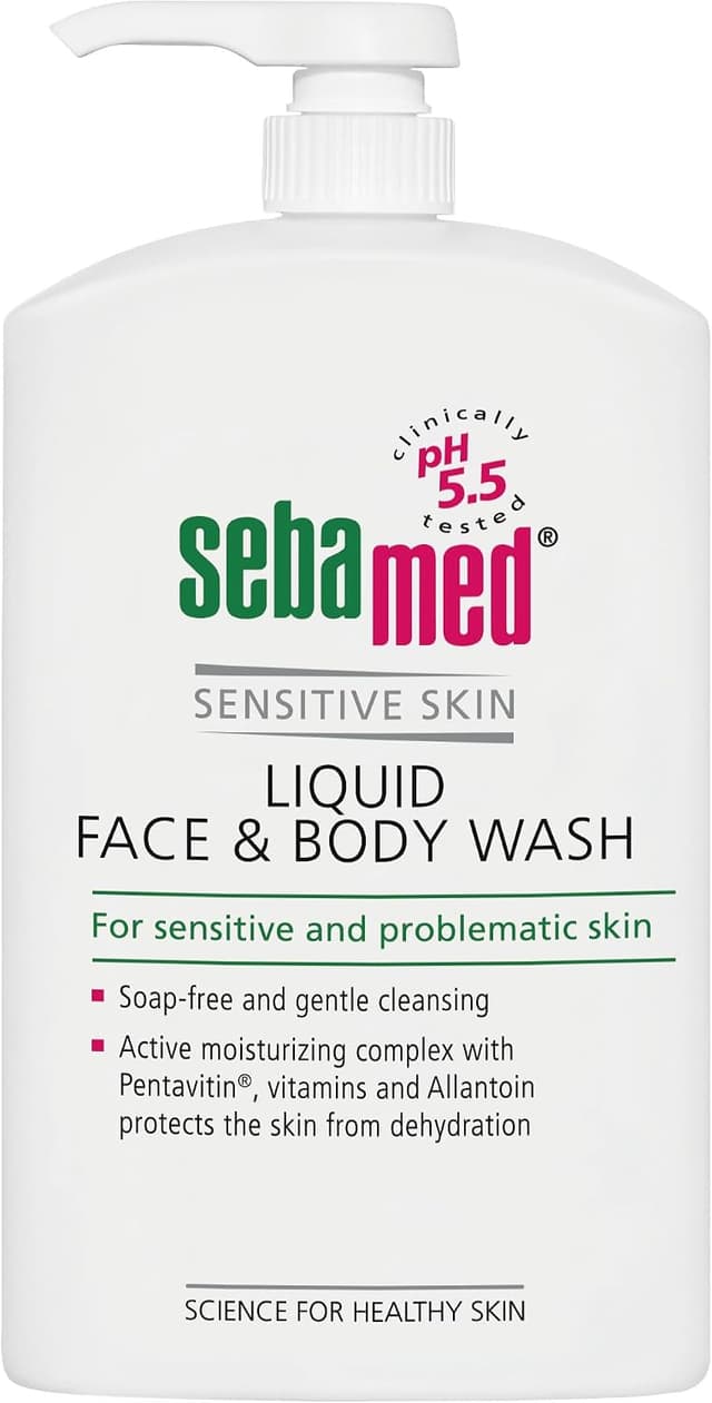 شوینده مایع صورت و بدن Sebamed مناسب پوست حساس 1000 ML شوینده مایع صورت و بدن Sebamed مناسب پوست حساس 1000 ML