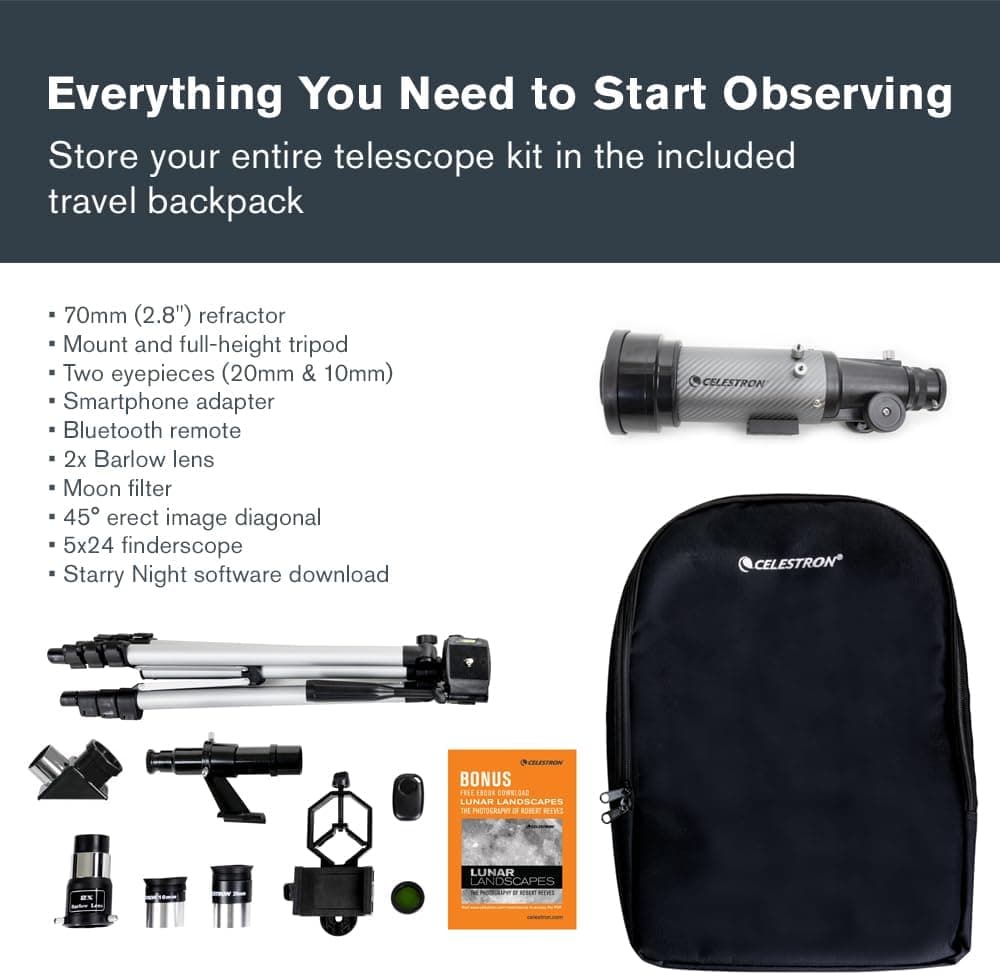 تلسکوپ شکستی قابل حمل Celestron Travel Scope DX تلسکوپ شکستی قابل حمل Celestron Travel Scope DX