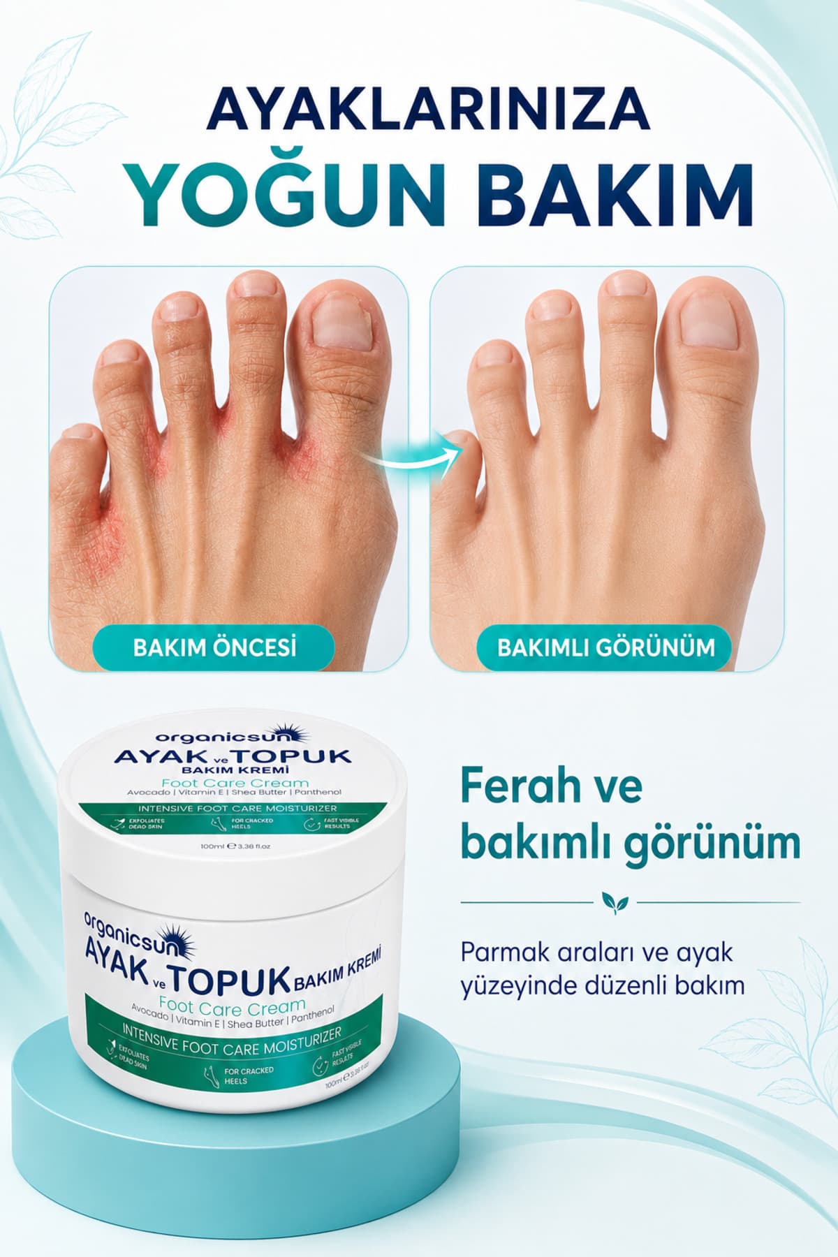 کرم ترک پا و پاشنه Organicsun برای بوی پا و مراقبت از ناخن با روغن آووکادو و شیباتر 100ml کرم ترک پا و پاشنه Organicsun برای بوی پا و مراقبت از ناخن با روغن آووکادو و شیباتر 100ml