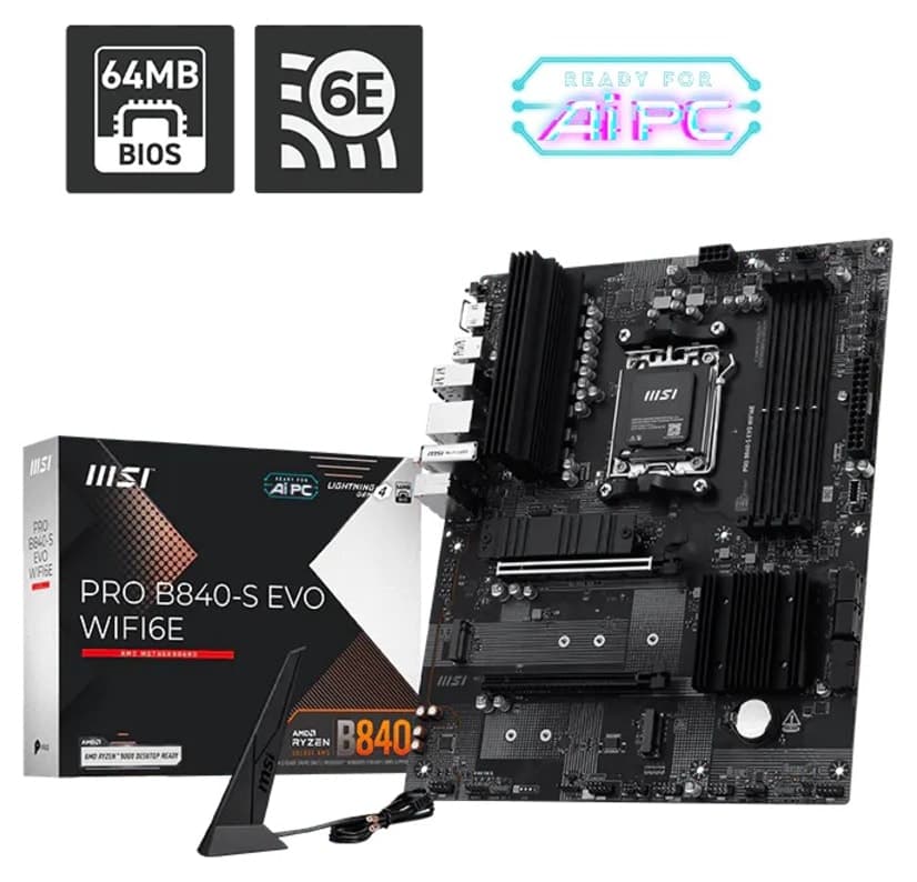 مادربرد MSI با سوکت AM5 و حافظه DDR5 مدل PRO B840-S EVO WIFI6E مادربرد MSI با سوکت AM5 و حافظه DDR5 مدل PRO B840-S EVO WIFI6E