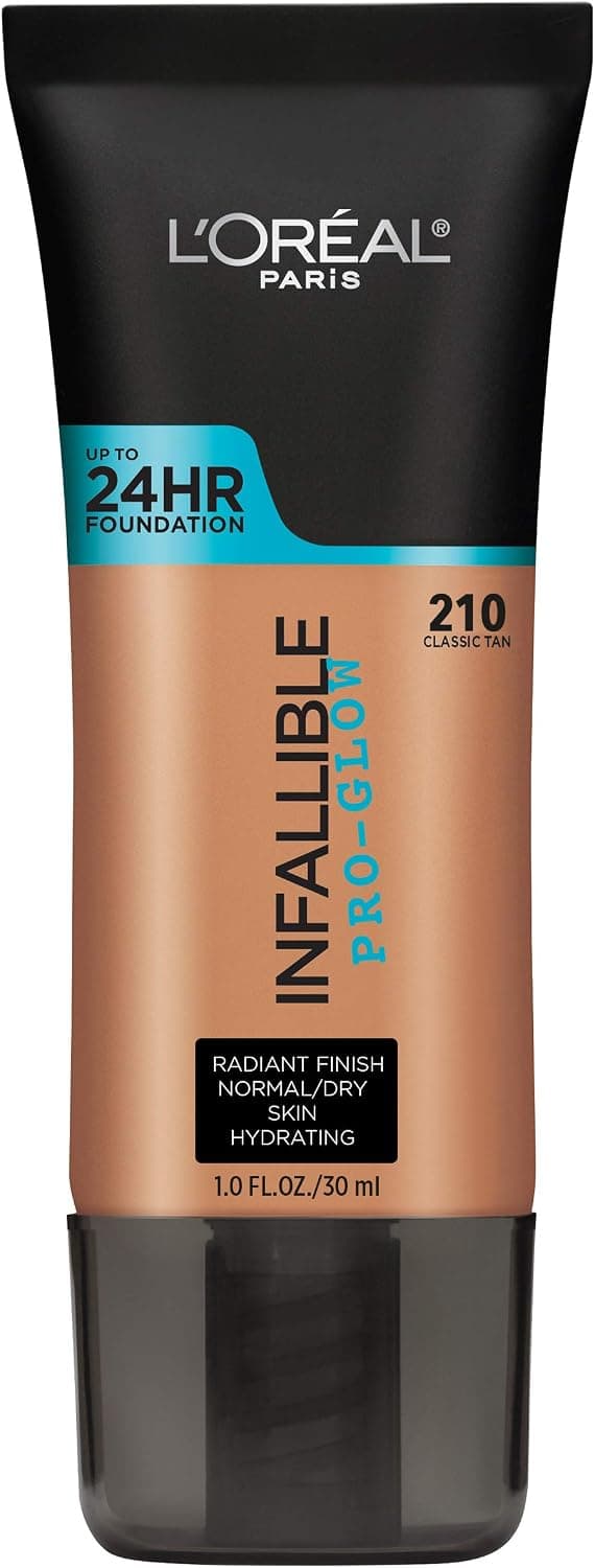 کرمپودر L'Oreal Paris Infallible Pro-Glow ماندگاری تا 24HR، رنگ 204 Natural Buff، 1 fl oz کرمپودر L'Oreal Paris Infallible Pro-Glow ماندگاری تا 24HR، رنگ 204 Natural Buff، 1 fl oz