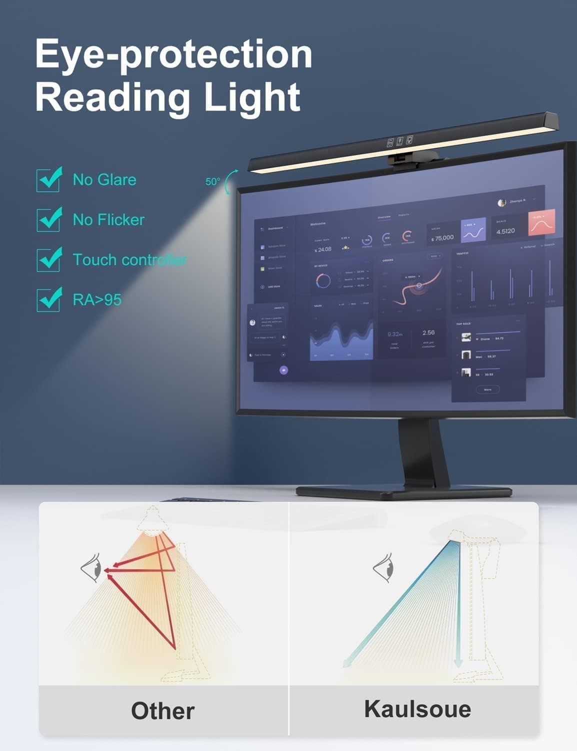 چراغ نواری مانیتور کامپیوتر DMG TECH با نور پسزمینه RGB، حسگر لمسی و USB، مناسب نمایشگر تخت چراغ نواری مانیتور کامپیوتر DMG TECH با نور پسزمینه RGB، حسگر لمسی و USB، مناسب نمایشگر تخت