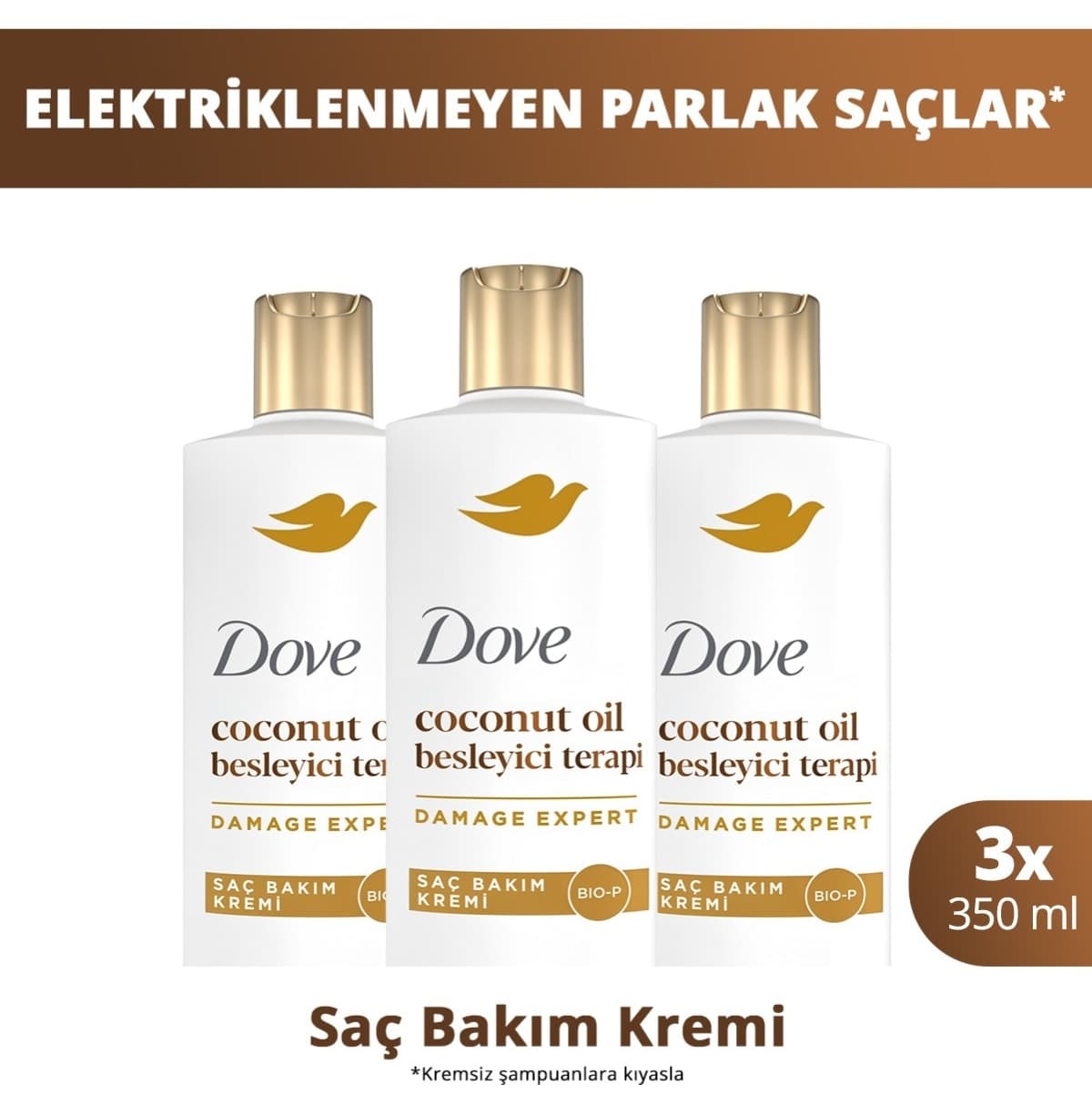 کرم مو Dove با روغن نارگیل تغذیهکننده Terapi 350 ml x3 کرم مو Dove با روغن نارگیل تغذیهکننده Terapi 350 ml x3