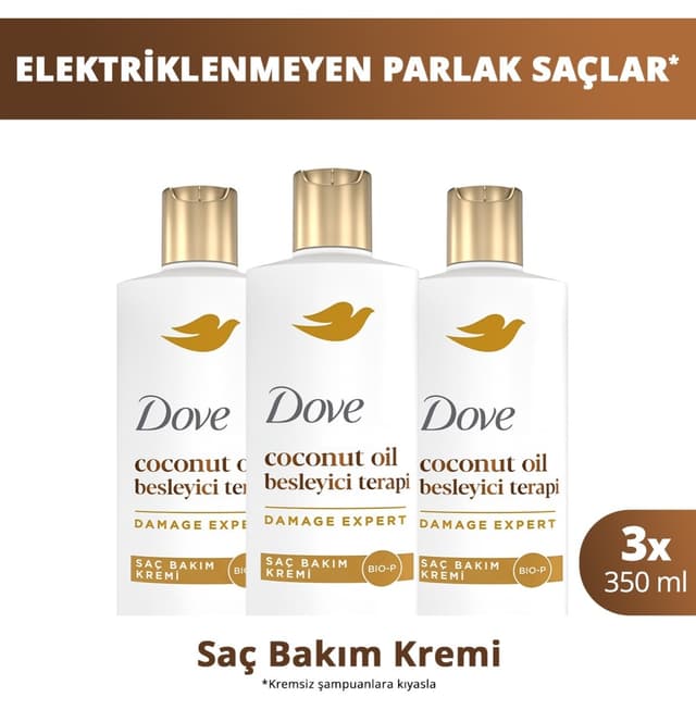 کرم مو Dove با روغن نارگیل تغذیهکننده Terapi 350 ml x3 کرم مو Dove با روغن نارگیل تغذیهکننده Terapi 350 ml x3