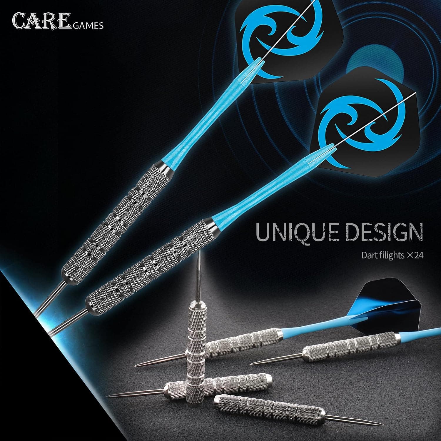 ست دارت نوک فلزی CareGames شامل 12pcs دارت 18 Gram، 12 شفت و 24 بال پرواز ست دارت نوک فلزی CareGames شامل 12pcs دارت 18 Gram، 12 شفت و 24 بال پرواز