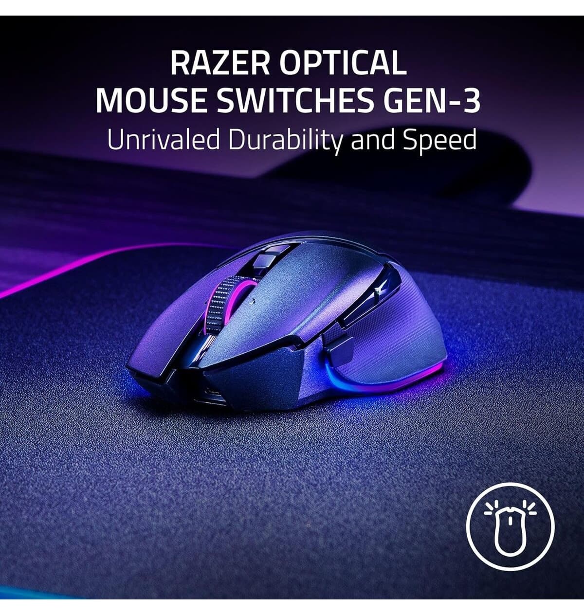 ماوس بیسیم Razer Basilisk V3 Pro 35k مشکی مدل RZ01-05240100-R3G1 ماوس بیسیم Razer Basilisk V3 Pro 35k مشکی مدل RZ01-05240100-R3G1