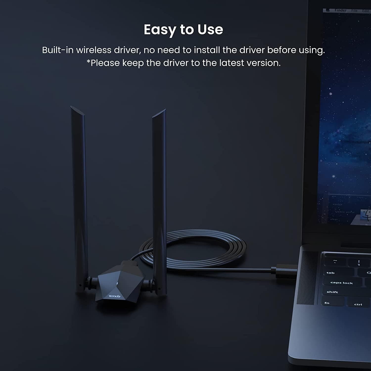 آداپتور Wi-Fi 6 USB 3.0 دو بانده Tenda مدل U18a AX1800 مشکی آداپتور Wi-Fi 6 USB 3.0 دو بانده Tenda مدل U18a AX1800 مشکی