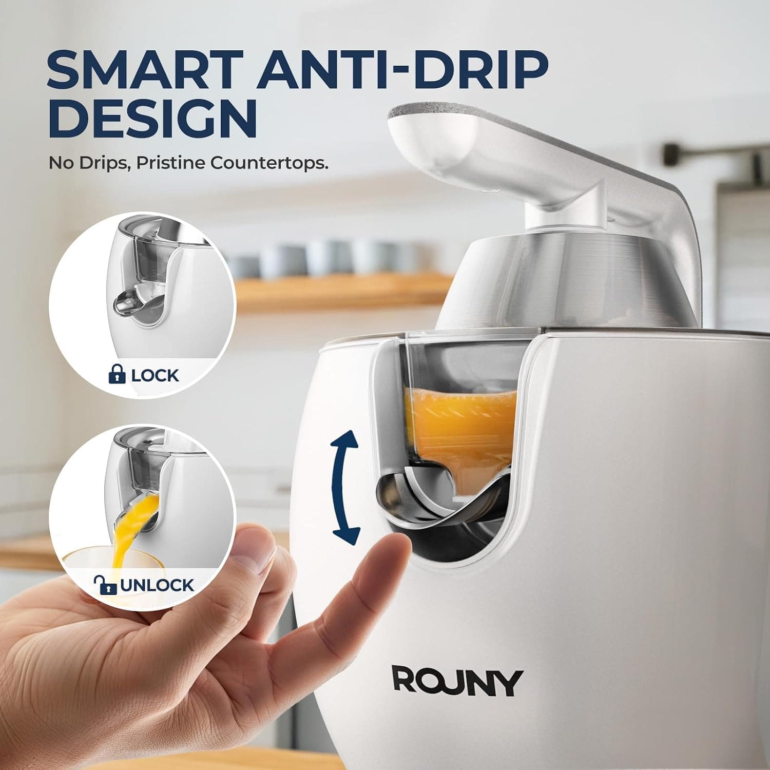 آبمرکباتگیر برقی ROUNY با توان 850W و 2 مخروط آبمرکباتگیر برقی ROUNY با توان 850W و 2 مخروط