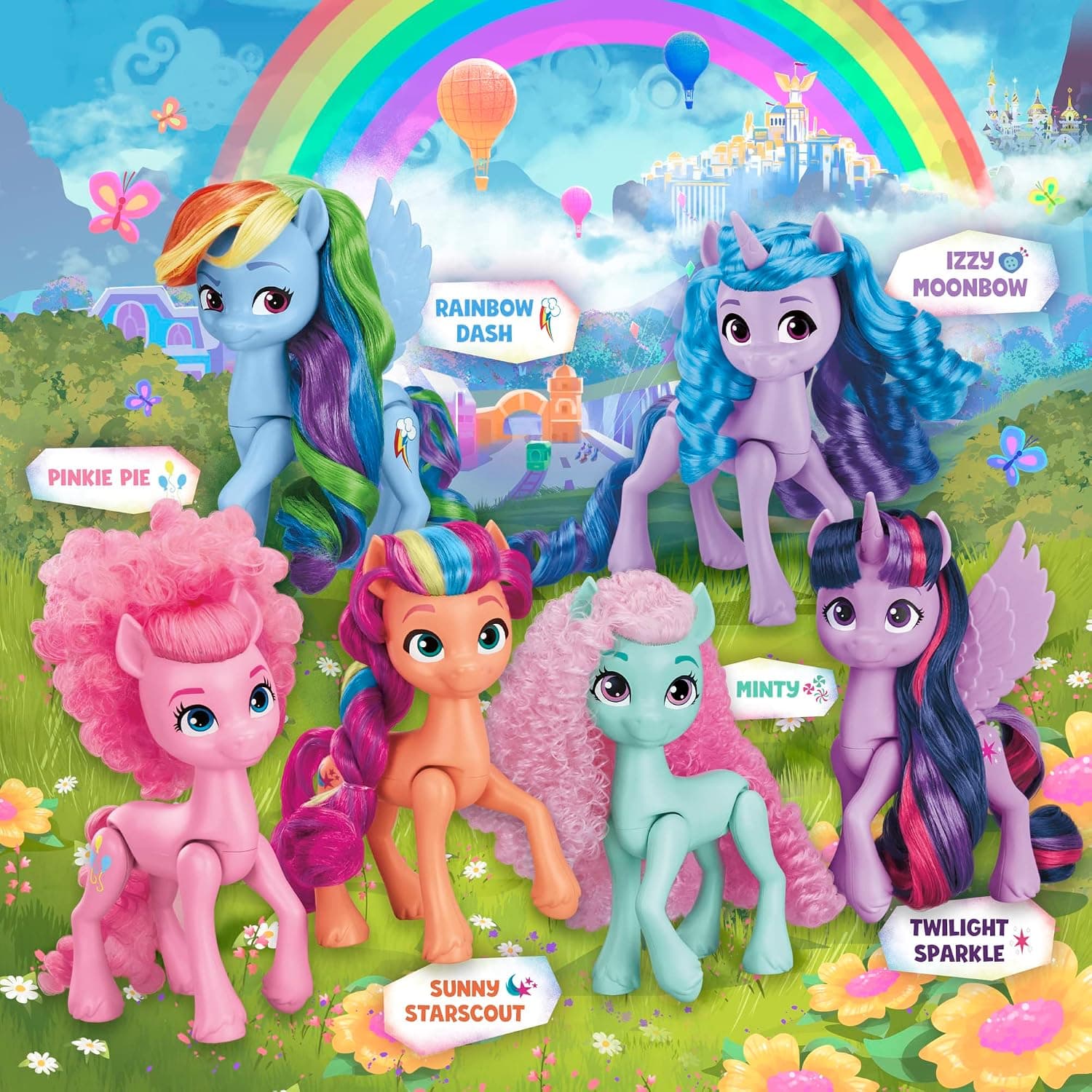 مجموعه ۶تایی عروسک اسب تکشاخ My Little Pony برای دختران و پسران ۳ ساله، مدل Rainbow Celebration، 5.5-Inch مجموعه ۶تایی عروسک اسب تکشاخ My Little Pony برای دختران و پسران ۳ ساله، مدل Rainbow Celebration، 5.5-Inch