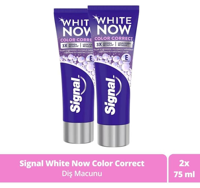 خمیر دندان Signal سفیدکننده ماندگاری طولانی مدل White Now Color Correct 75 ml X2 خمیر دندان Signal سفیدکننده ماندگاری طولانی مدل White Now Color Correct 75 ml X2