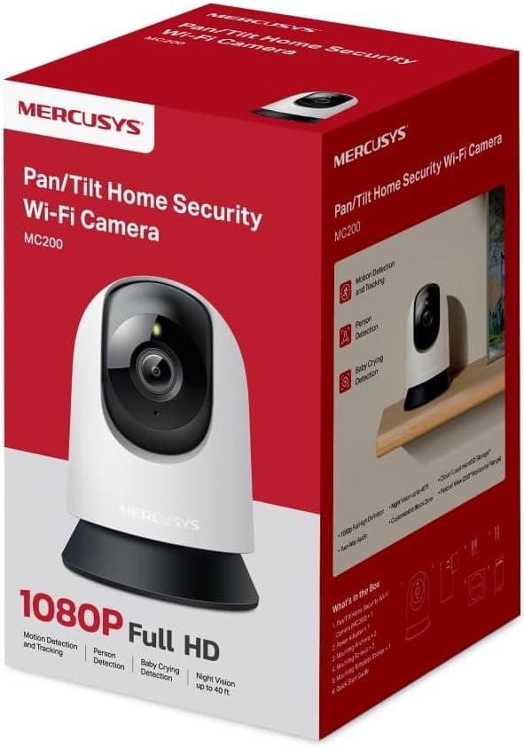 دوربین امنیتی Wi-Fi مدل MC200 با رزولوشن 1080p و دید 360° MERCUSYS دوربین امنیتی Wi-Fi مدل MC200 با رزولوشن 1080p و دید 360° MERCUSYS