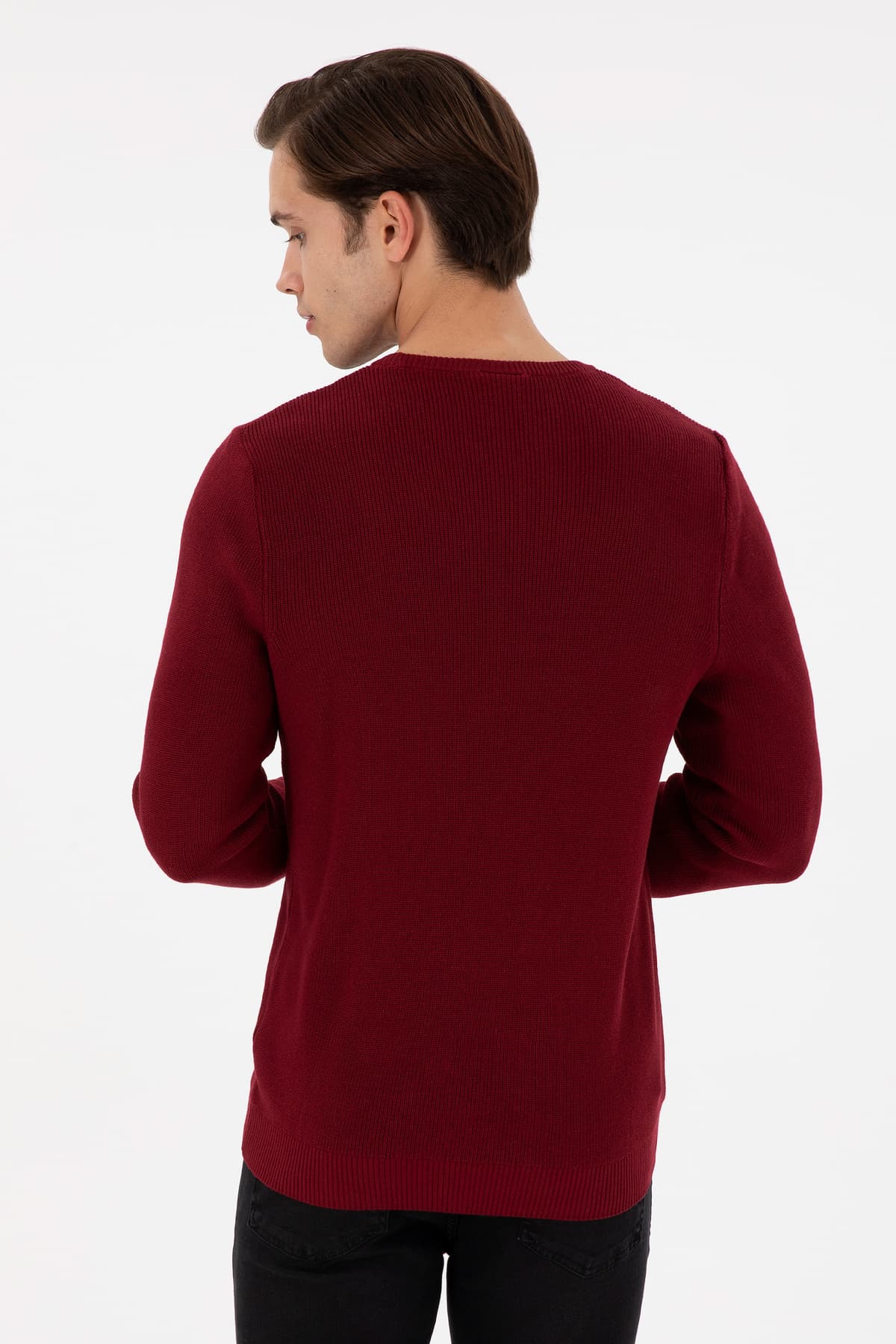 پلیور مردانه U.S. Polo Assn. فیت اسلیم یقه گرد زرشکی مدل 50298282-VR014 پلیور مردانه U.S. Polo Assn. فیت اسلیم یقه گرد زرشکی مدل 50298282-VR014