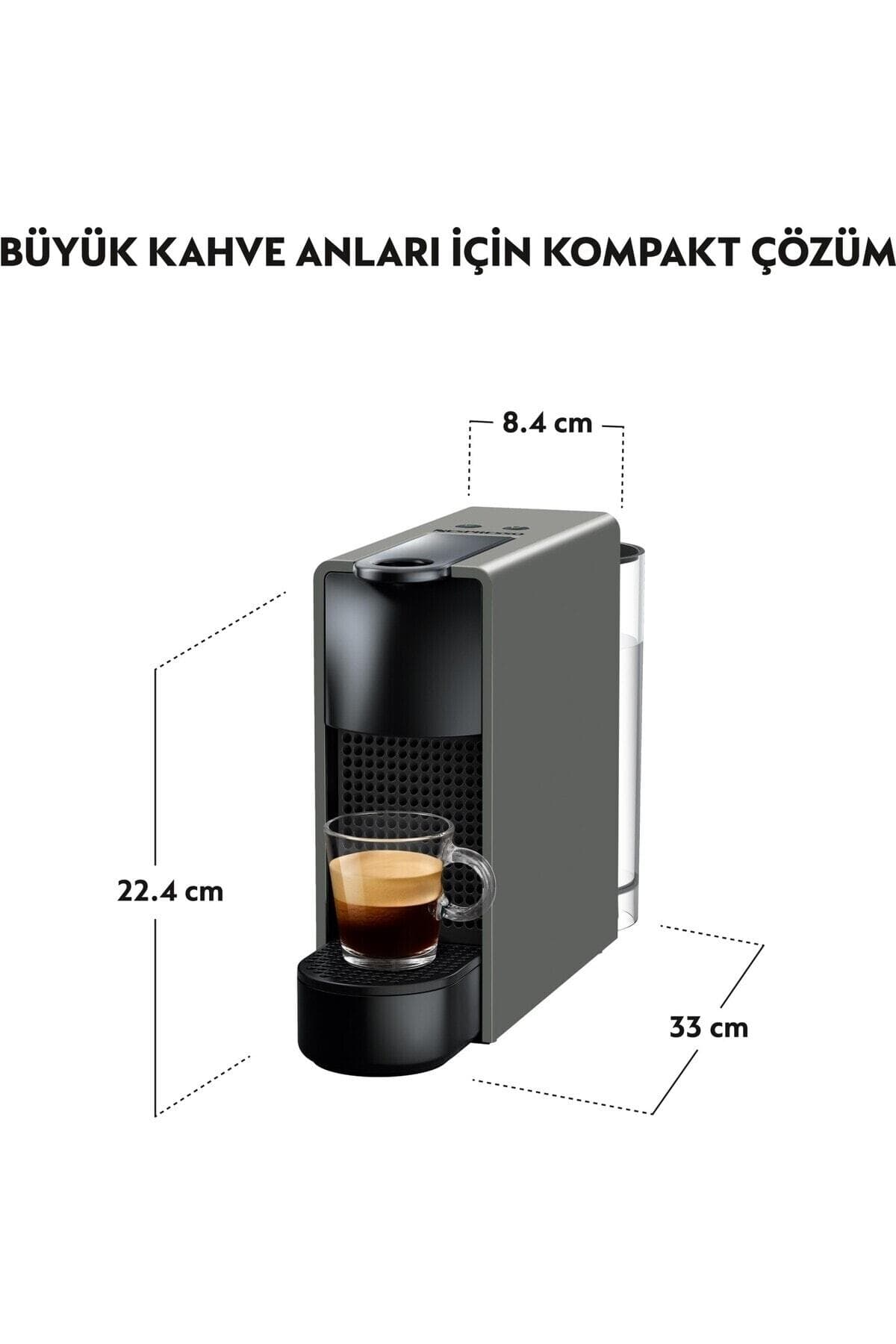 دستگاه قهوهساز Nespresso خاکستری Essenza Mini بههمراه کفساز شیر مدل C35 دستگاه قهوهساز Nespresso خاکستری Essenza Mini بههمراه کفساز شیر مدل C35