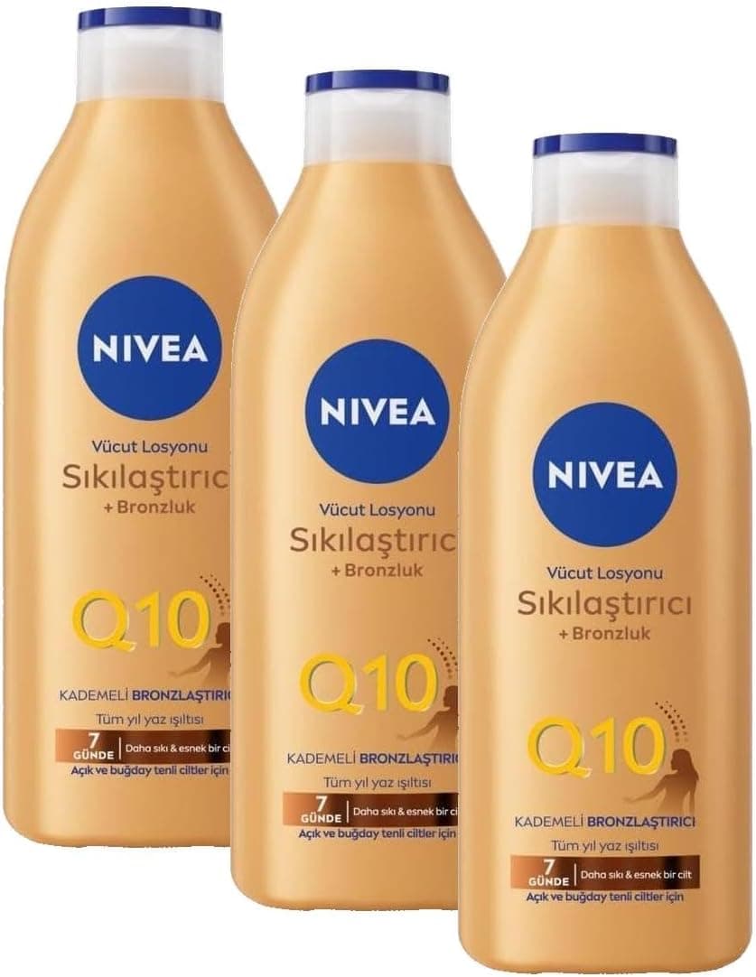 لوسیون بدن NIVEA Q10 سفتکننده و برنزهکننده تدریجی 400ml پوست گندمی روشن لوسیون بدن NIVEA Q10 سفتکننده و برنزهکننده تدریجی 400ml پوست گندمی روشن