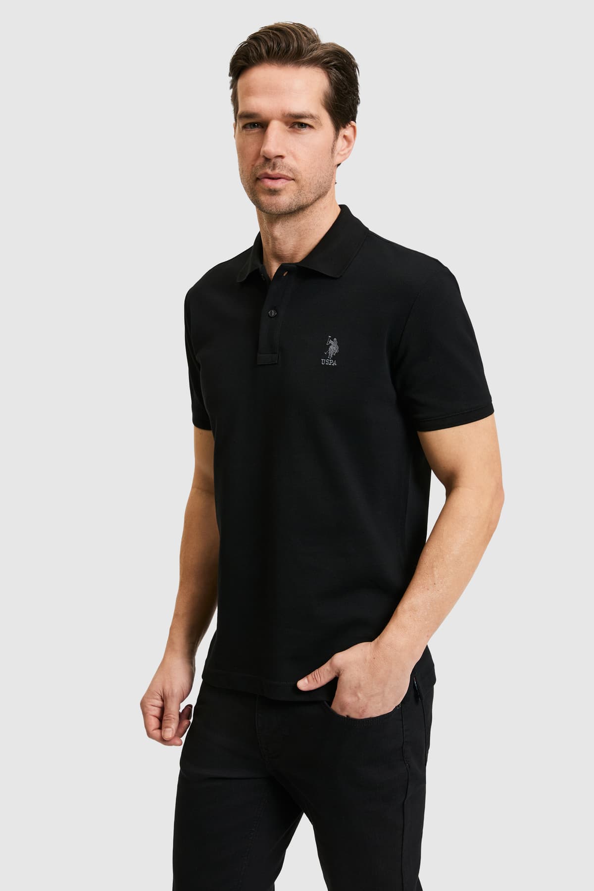 تیشرت یقه پولو مردانه U.S. Polo Assn. فیت اسلیم مشکی مدل 50322304-VR046 تیشرت یقه پولو مردانه U.S. Polo Assn. فیت اسلیم مشکی مدل 50322304-VR046