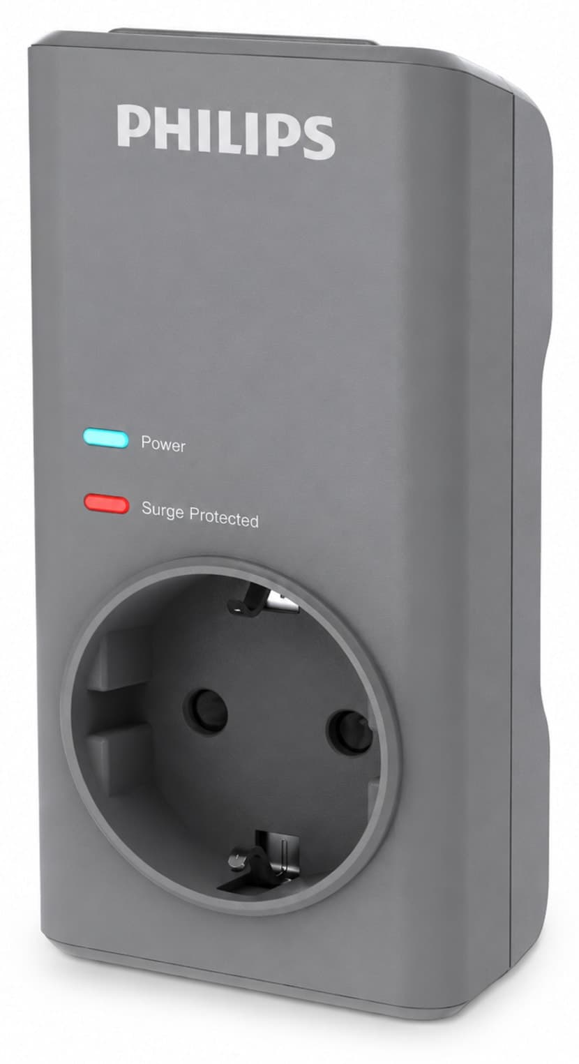 پریز محافظ برق تکخانه Philips خاکستری 1140 Joule مدل CHP7010G/10 پریز محافظ برق تکخانه Philips خاکستری 1140 Joule مدل CHP7010G/10