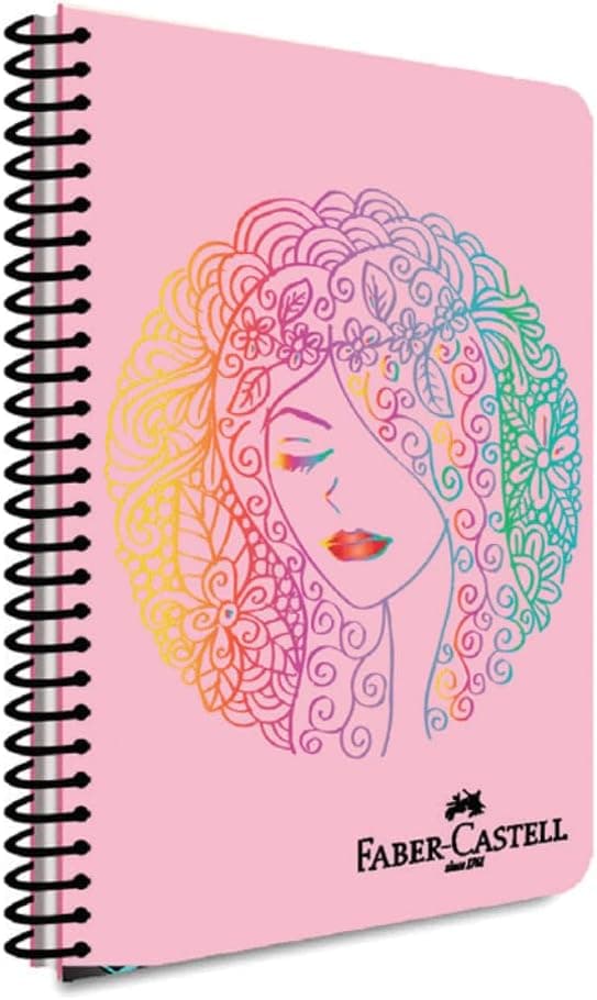 دفتر سیمی طرح چهره Faber-Castell A4، 120 برگ، کاغذ 70g خطدار، جلد مقاوم، رنگهای متنوع دفتر سیمی طرح چهره Faber-Castell A4، 120 برگ، کاغذ 70g خطدار، جلد مقاوم، رنگهای متنوع
