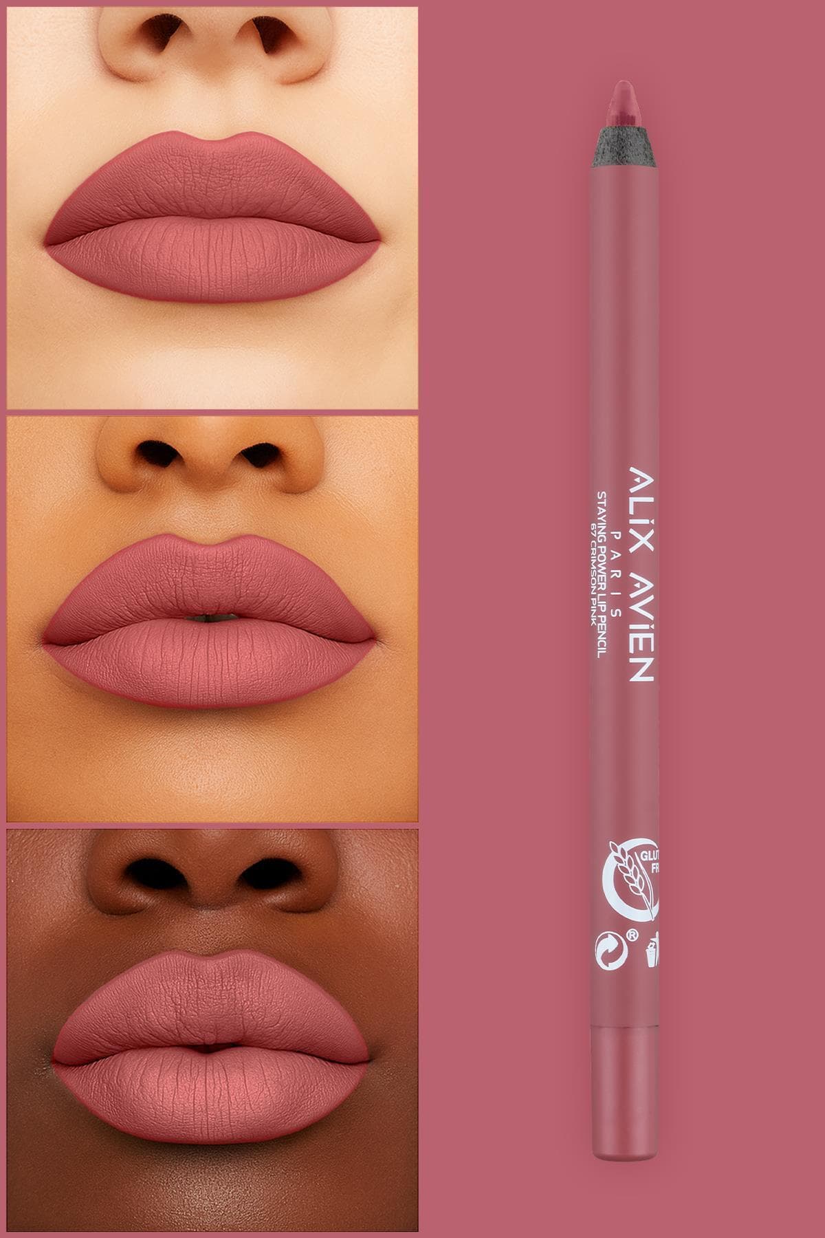 مداد لب Alix Avien ضدآب، بادوام و نرم مدل Staying Power Lip Pencil 67 Crimson Pink مداد لب Alix Avien ضدآب، بادوام و نرم مدل Staying Power Lip Pencil 67 Crimson Pink
