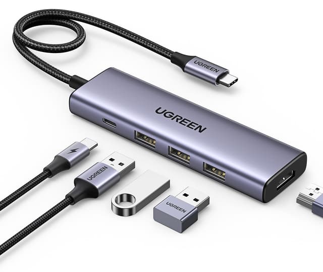 هاب USB-C Ugreen با HDMI 4K/60Hz و 3 پورت USB 3.0 و PD 100W مدل 15597 هاب USB-C Ugreen با HDMI 4K/60Hz و 3 پورت USB 3.0 و PD 100W مدل 15597