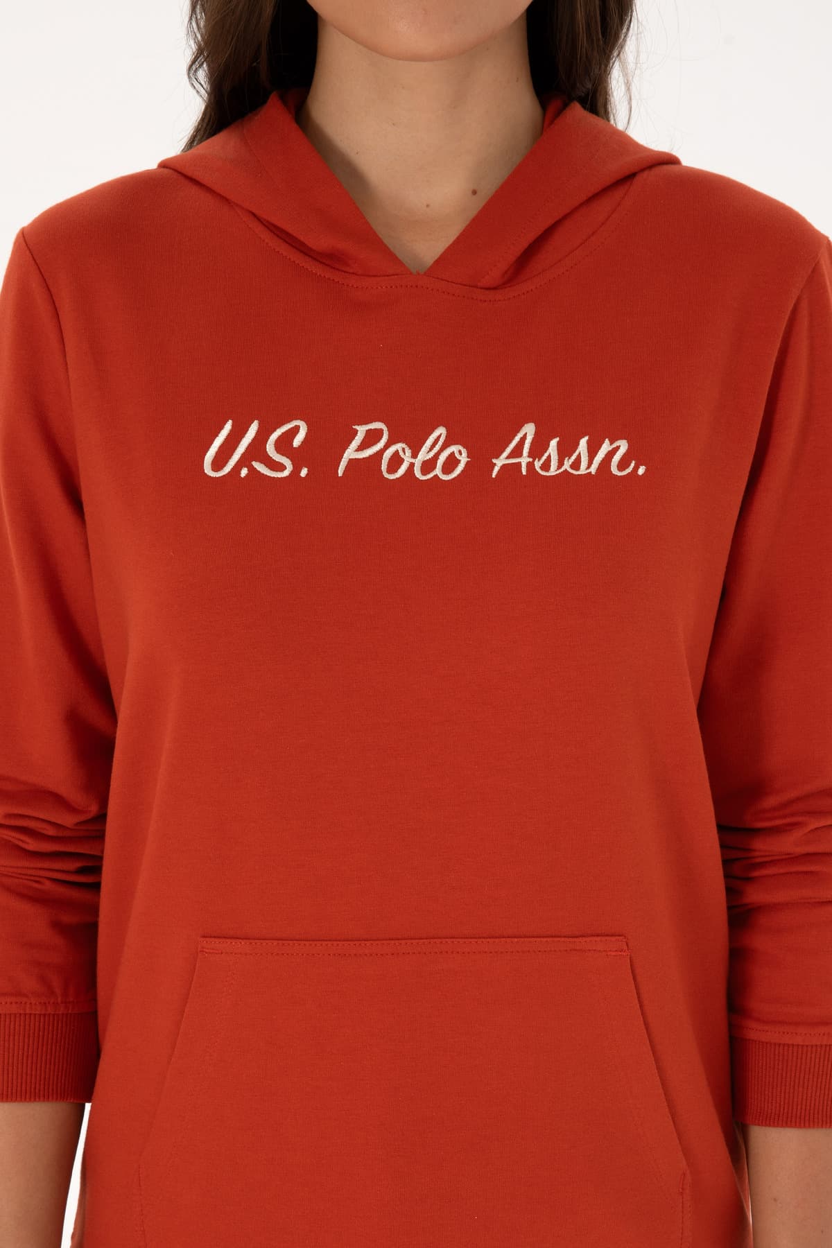 سوئیشرت زنانه U.S. Polo Assn. کلاهدار رنگ قرمز آجری مدل 50313559-VR031 سوئیشرت زنانه U.S. Polo Assn. کلاهدار رنگ قرمز آجری مدل 50313559-VR031