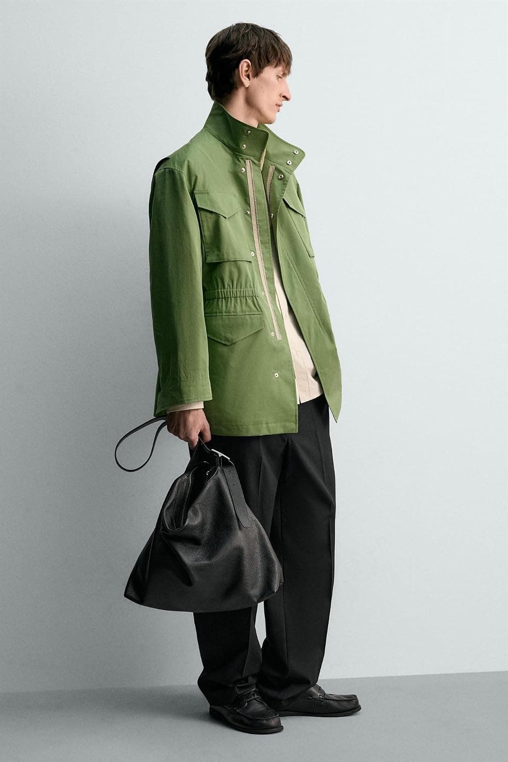 کیف Tote چرمی زنانه ZARA مشکی سایز استاندارد کیف Tote چرمی زنانه ZARA مشکی سایز استاندارد