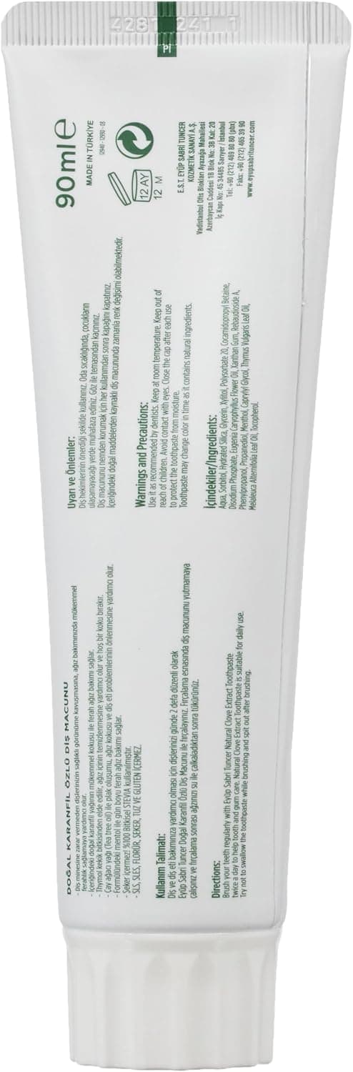 خمیردندان عصاره میخک طبیعی Eyup Sabri Tuncer، 90ml خمیردندان عصاره میخک طبیعی Eyup Sabri Tuncer، 90ml