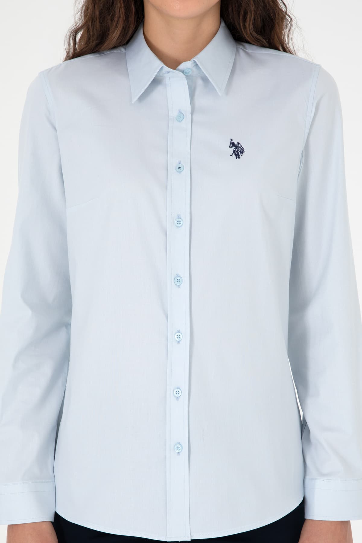 پیراهن زنانه U.S. Polo Assn. آبی روشن آستینبلند ساده مدل 50295639-VR003 پیراهن زنانه U.S. Polo Assn. آبی روشن آستینبلند ساده مدل 50295639-VR003