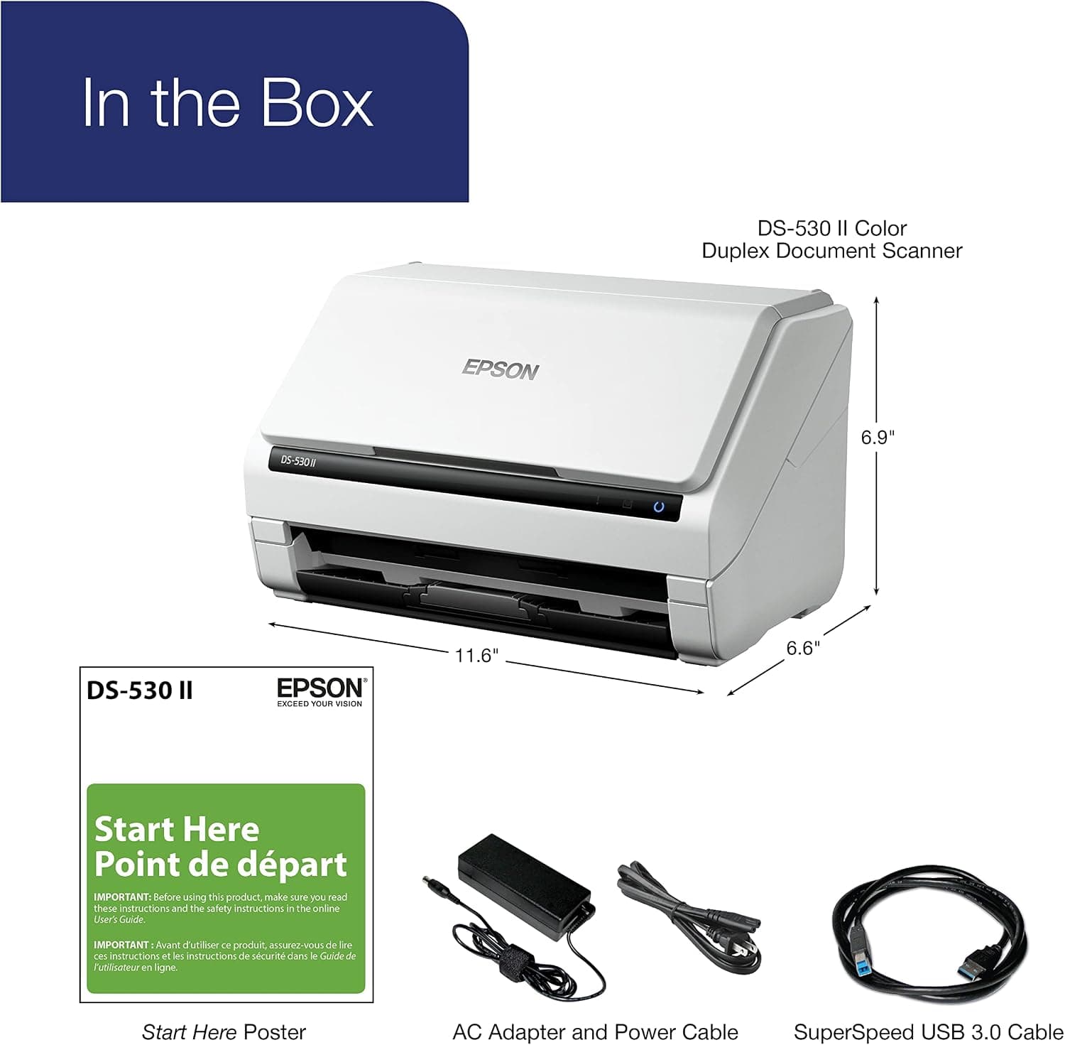 اسکنر اسنادی رنگی دورو Epson مدل DS-530 II با تغذیهکننده خودکار برگه ADF اسکنر اسنادی رنگی دورو Epson مدل DS-530 II با تغذیهکننده خودکار برگه ADF