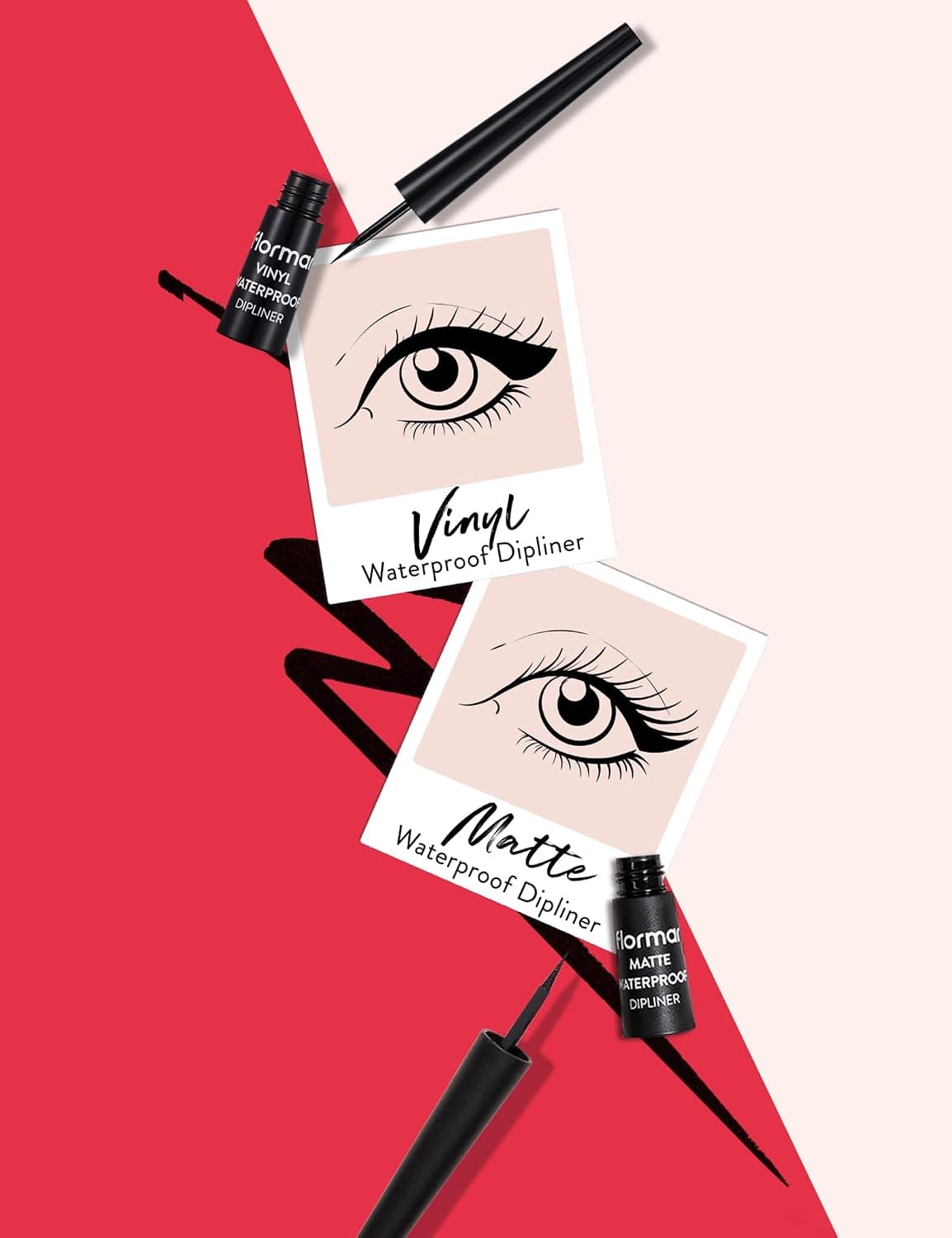 خط چشم مایع Flormar ضدآب براق مشکی مدل 001 خط چشم مایع Flormar ضدآب براق مشکی مدل 001