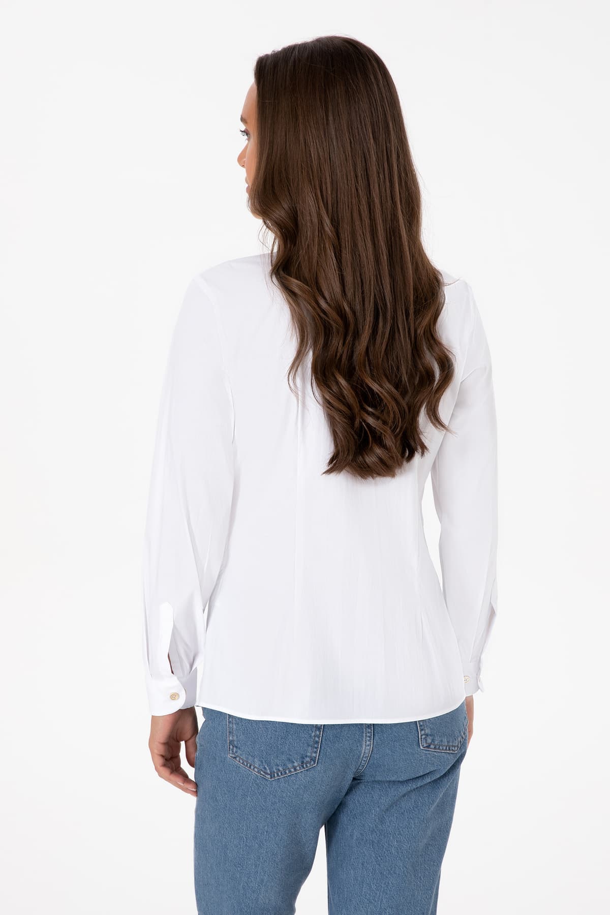 پیراهن زنانه U.S. Polo Assn. سفید آستین بلند ساده مدل 50308024-VR013 پیراهن زنانه U.S. Polo Assn. سفید آستین بلند ساده مدل 50308024-VR013