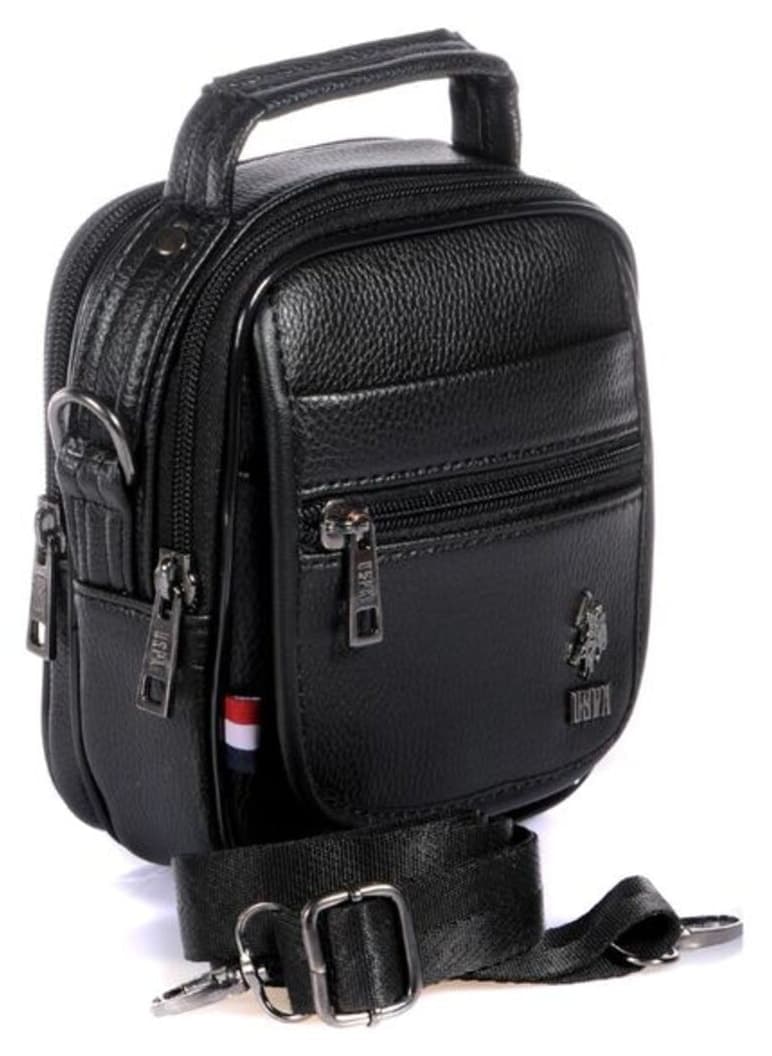 کیف پستچی مردانه U.S. Polo Assn. لوگودار مشکی ریلکس مدل PLEVR8415 کیف پستچی مردانه U.S. Polo Assn. لوگودار مشکی ریلکس مدل PLEVR8415