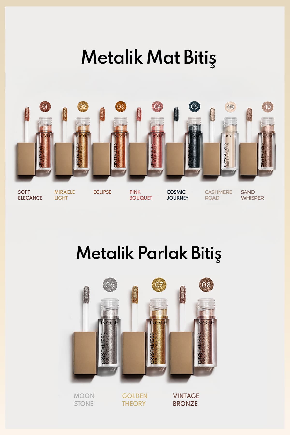 سایه چشم مایع Note Cosmetics Crystalized متالیک دسته گل صورتی مدل 04 سایه چشم مایع Note Cosmetics Crystalized متالیک دسته گل صورتی مدل 04
