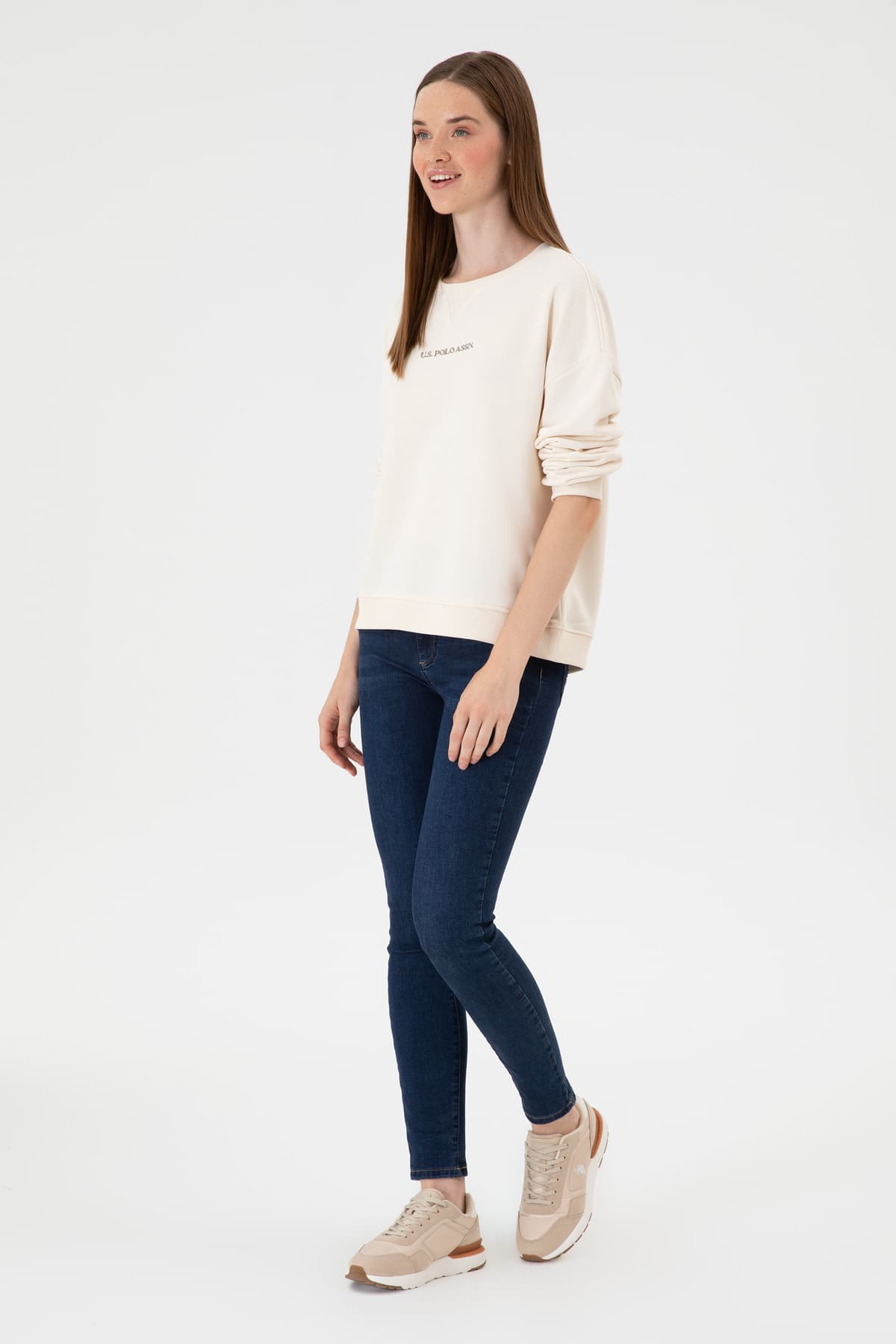 سوئیشرت زنانه U.S. Polo Assn. یقه گرد کرم مدل 50313562-VR071 سوئیشرت زنانه U.S. Polo Assn. یقه گرد کرم مدل 50313562-VR071
