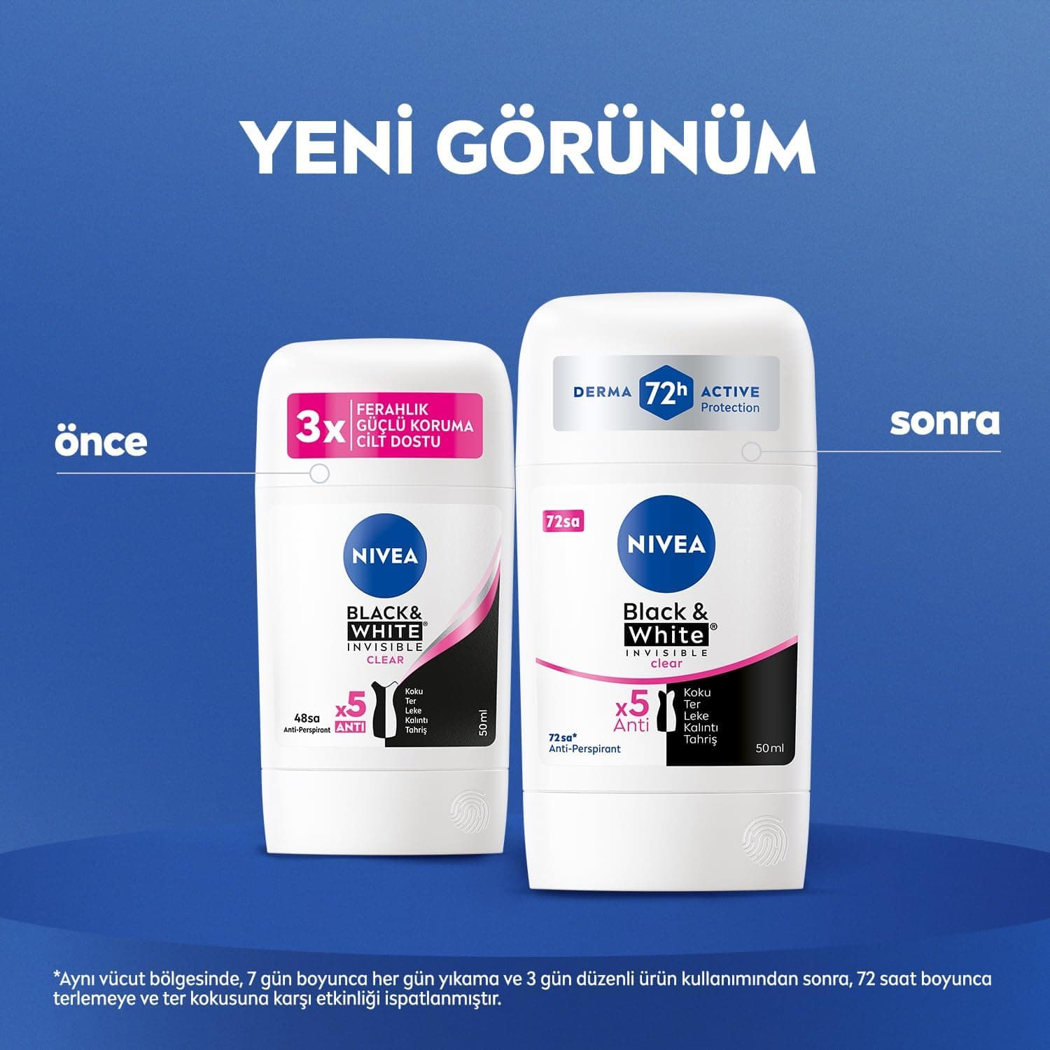 دئودورانت استیک زنانه NIVEA Black&White Invisible Clear با محافظت ضدتعریق ۷۲ ساعته 50 ml دئودورانت استیک زنانه NIVEA Black&White Invisible Clear با محافظت ضدتعریق ۷۲ ساعته 50 ml