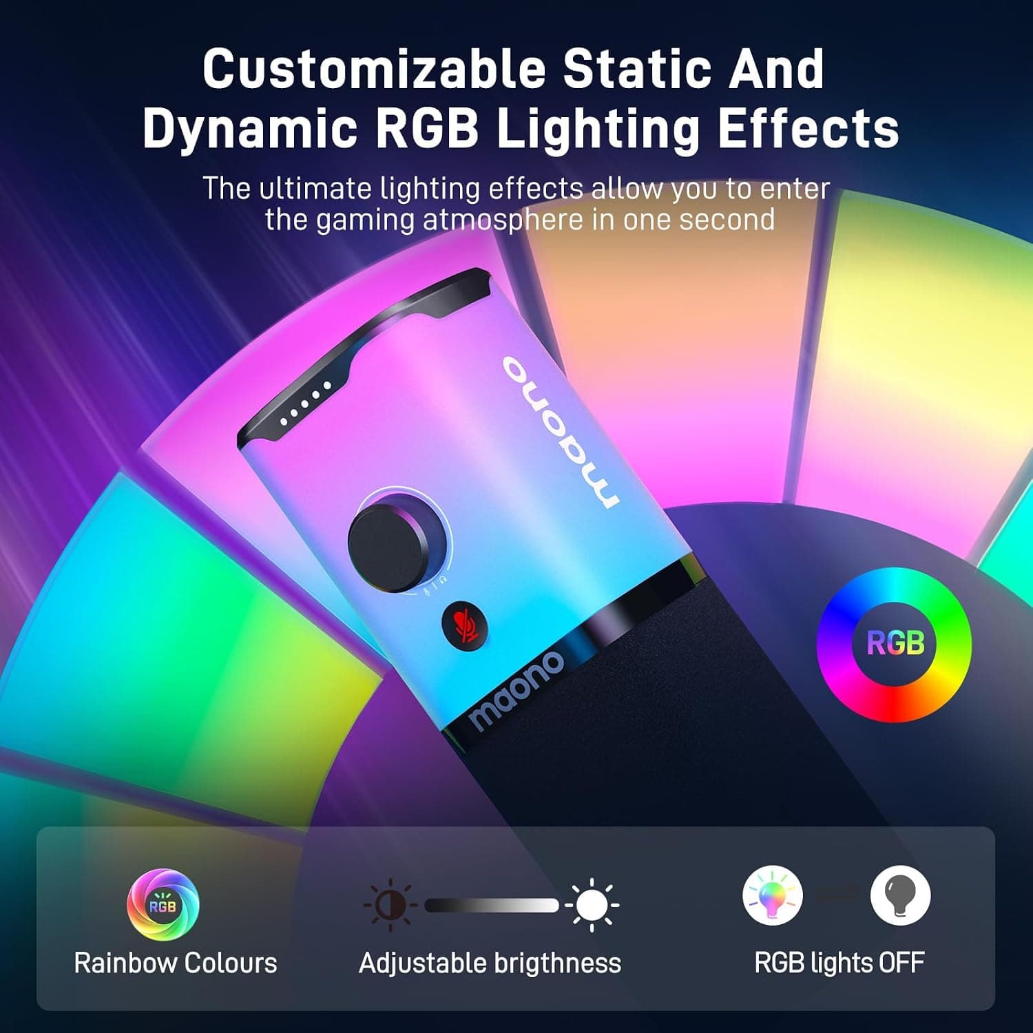 میکروفون دینامیک گیمینگ MAONO با اتصال XLR/USB و RGB مدل PD100X میکروفون دینامیک گیمینگ MAONO با اتصال XLR/USB و RGB مدل PD100X
