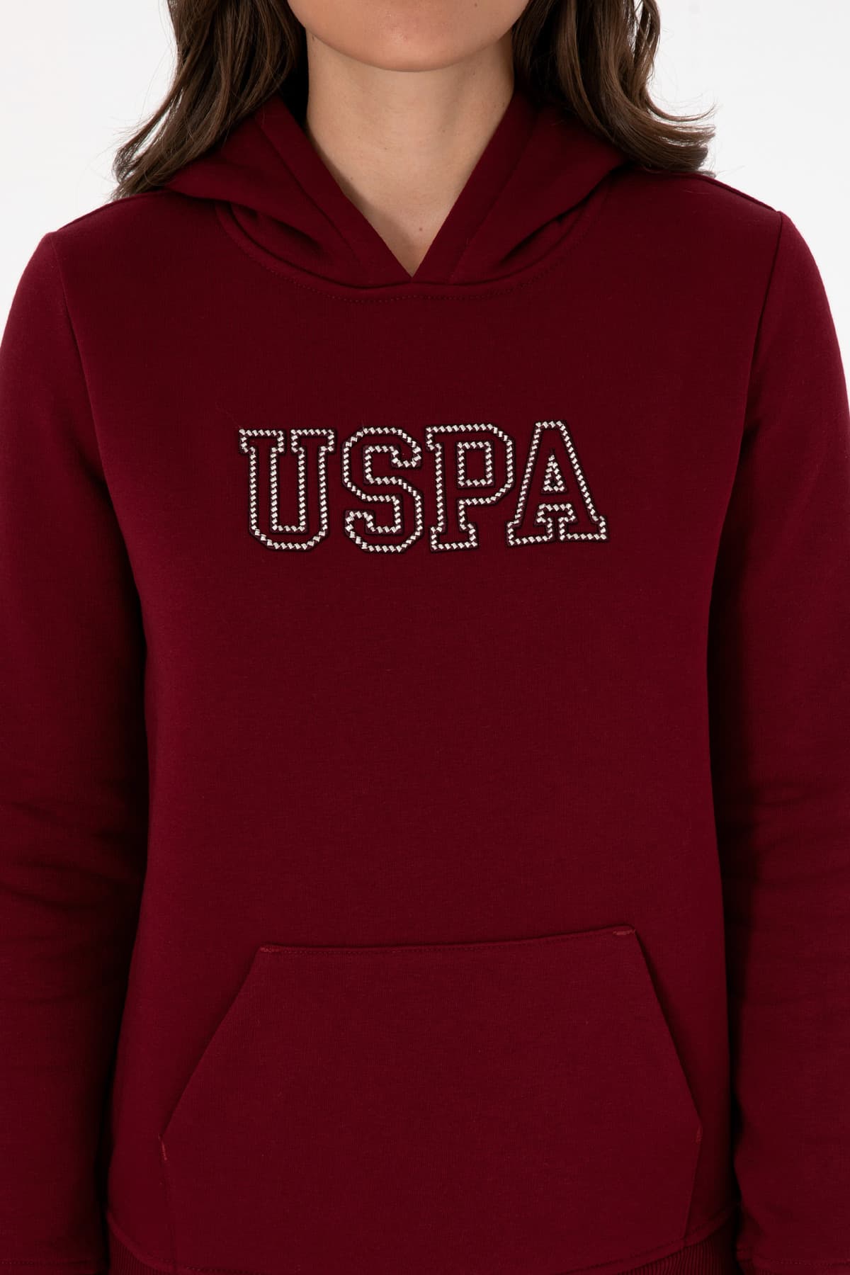 سوئیشرت زنانه U.S. Polo Assn. کلاهدار شاردون زرشکی مدل 50313566-VR014 سوئیشرت زنانه U.S. Polo Assn. کلاهدار شاردون زرشکی مدل 50313566-VR014