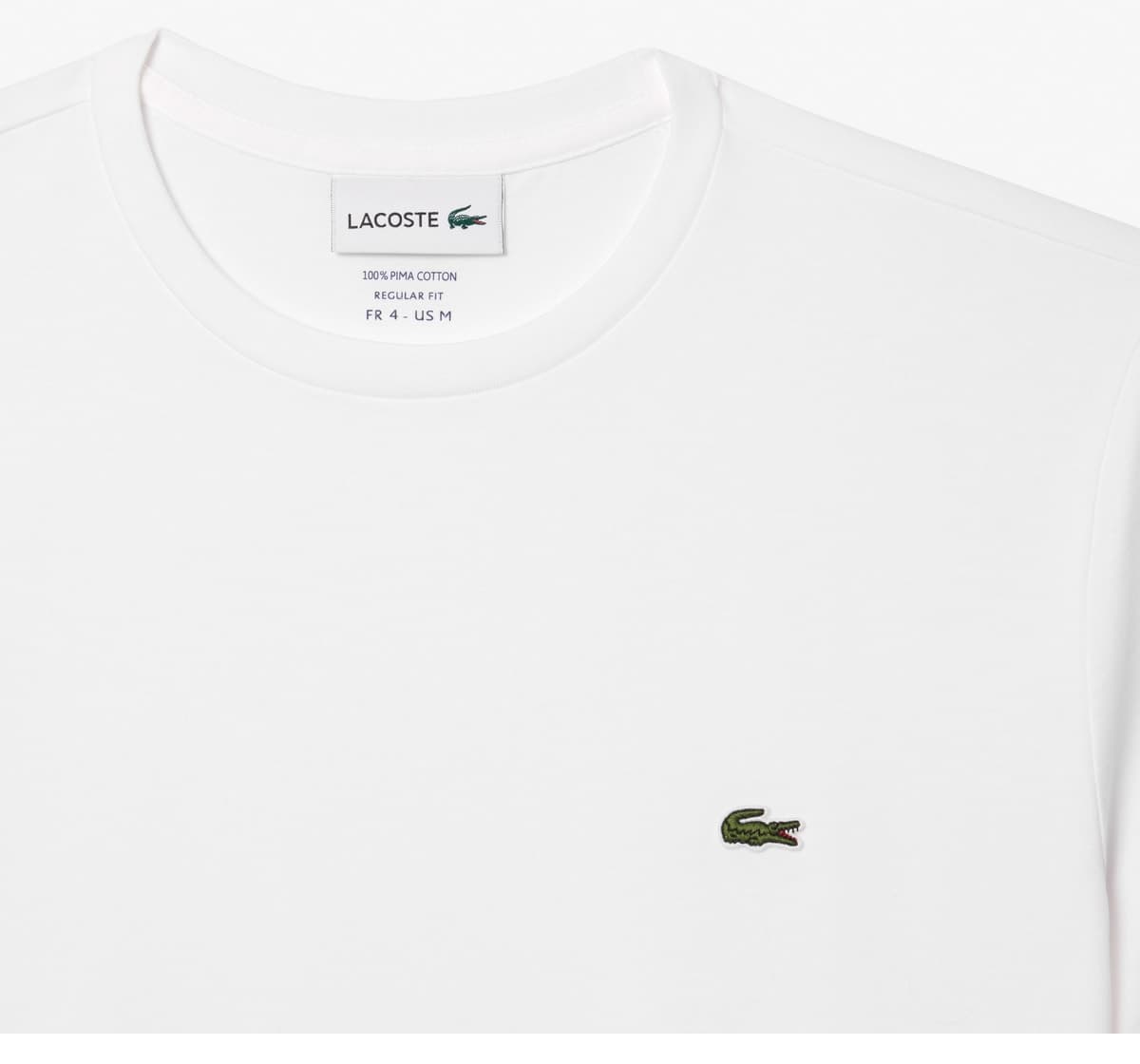 تیشرت مردانه Lacoste یقه گرد سفید فیت معمولی تیشرت مردانه Lacoste یقه گرد سفید فیت معمولی