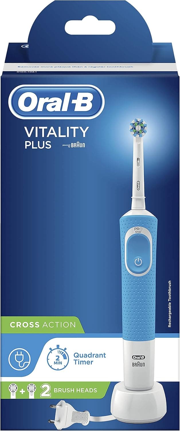 مسواک برقی Oral-B با ۱ دسته و ۲ سری متقاطع، ۱ حالت، تمیزکنندگی 2D، دوشاخه UK، آبی و سفید مسواک برقی Oral-B با ۱ دسته و ۲ سری متقاطع، ۱ حالت، تمیزکنندگی 2D، دوشاخه UK، آبی و سفید