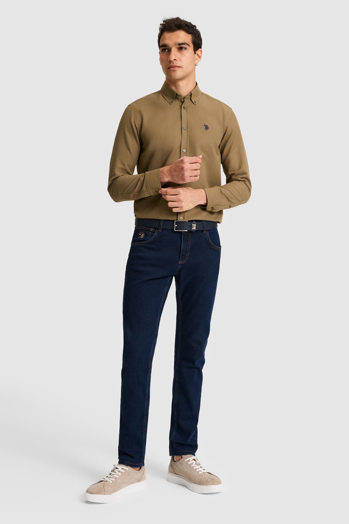 پیراهن مردانه U.S. Polo Assn. خاکی آستینبلند ساده مدل 50324708-VR027 پیراهن مردانه U.S. Polo Assn. خاکی آستینبلند ساده مدل 50324708-VR027