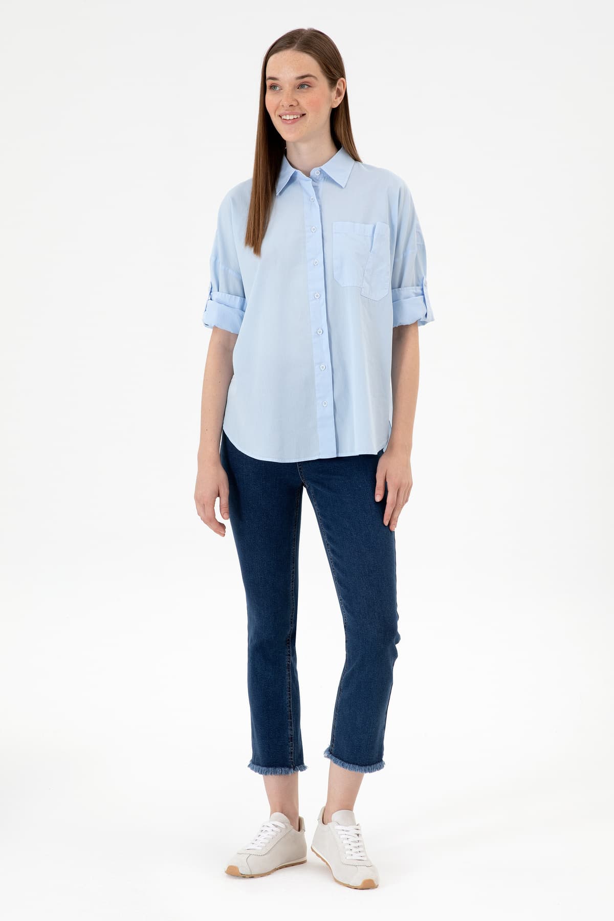 پیراهن زنانه U.S. Polo Assn. آبی روشن آستین بلند مدل 50300096-VR003 پیراهن زنانه U.S. Polo Assn. آبی روشن آستین بلند مدل 50300096-VR003