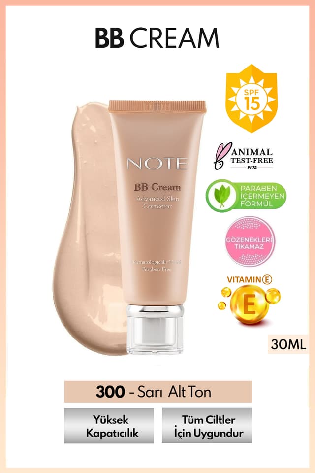 کرم BB Note Cosmetics SPF 15 آبرسان پوششدهی قوی مدل 300 بژ روشن کرم BB Note Cosmetics SPF 15 آبرسان پوششدهی قوی مدل 300 بژ روشن