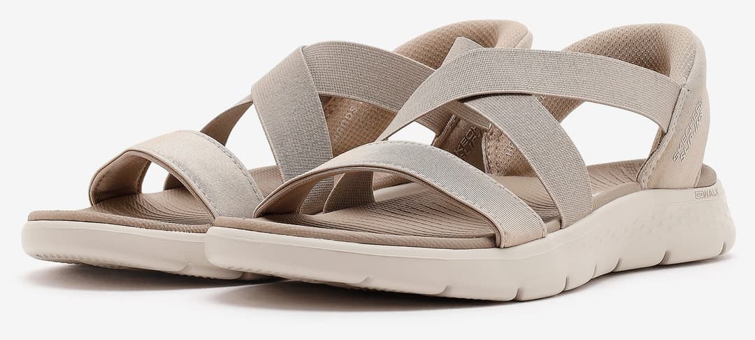 صندل زنانه Skechers GO WALK FLEX بژ مدل 141489 TPE صندل زنانه Skechers GO WALK FLEX بژ مدل 141489 TPE