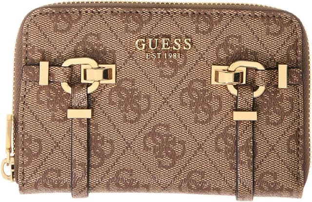 کیف دستی زنانه GUESS با طرح لوگو و زیپ دور رنگ لاته مدل LEONA LOGO SLG MED ZIP AROUND کیف دستی زنانه GUESS با طرح لوگو و زیپ دور رنگ لاته مدل LEONA LOGO SLG MED ZIP AROUND