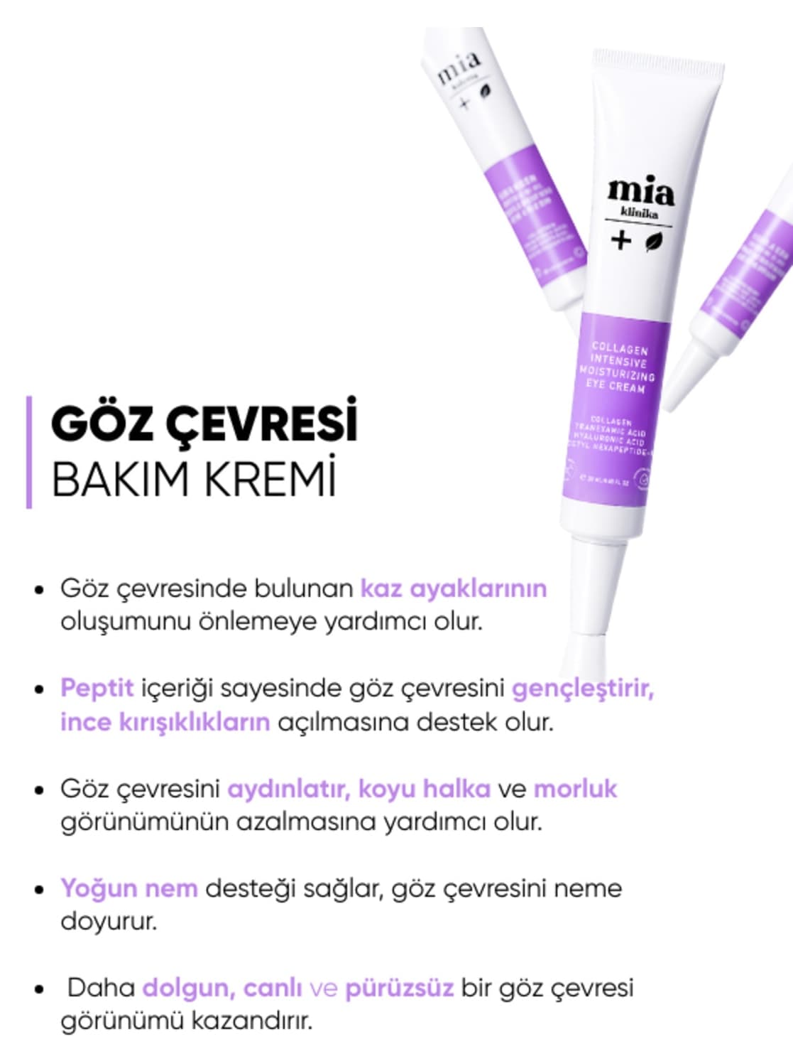 مراقبت دور چشم mia klinika پپتیدی برای حلقه تیره و خطوط ریز مراقبت دور چشم mia klinika پپتیدی برای حلقه تیره و خطوط ریز