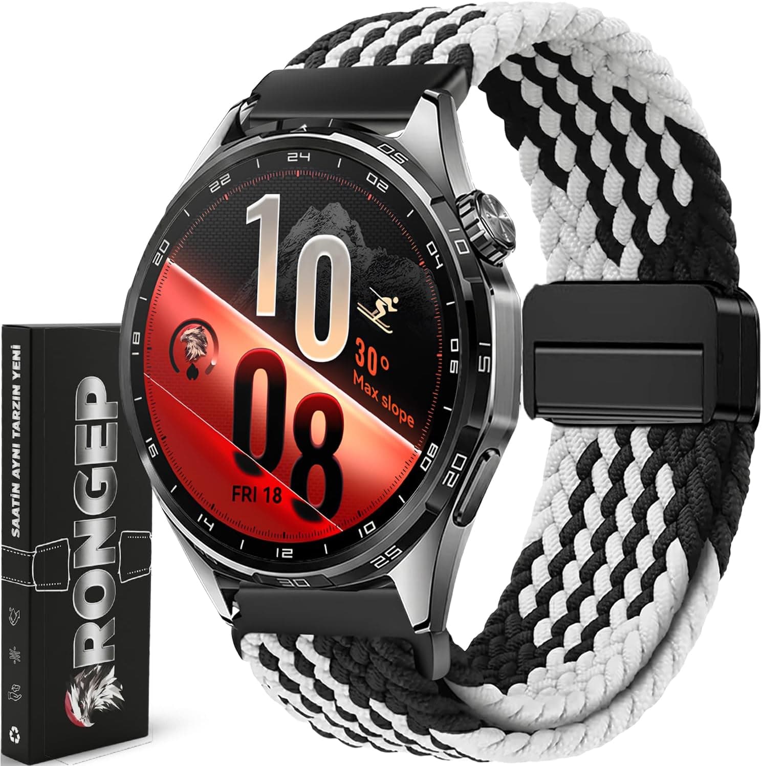 بند ساعت Rongep Örgü Loop سازگار با Huawei، 22mm، پارچه کشی ضدتعریق با سگک مغناطیسی، 46mm مدل GT7/GT7 Pro/GT6/6 Pro/Runner 2/GT5/5 Pro/GT4/GT3 بند ساعت Rongep Örgü Loop سازگار با Huawei، 22mm، پارچه کشی ضدتعریق با سگک مغناطیسی، 46mm مدل GT7/GT7 Pro/GT6/6 Pro/Runner 2/GT5/5 Pro/GT4/GT3