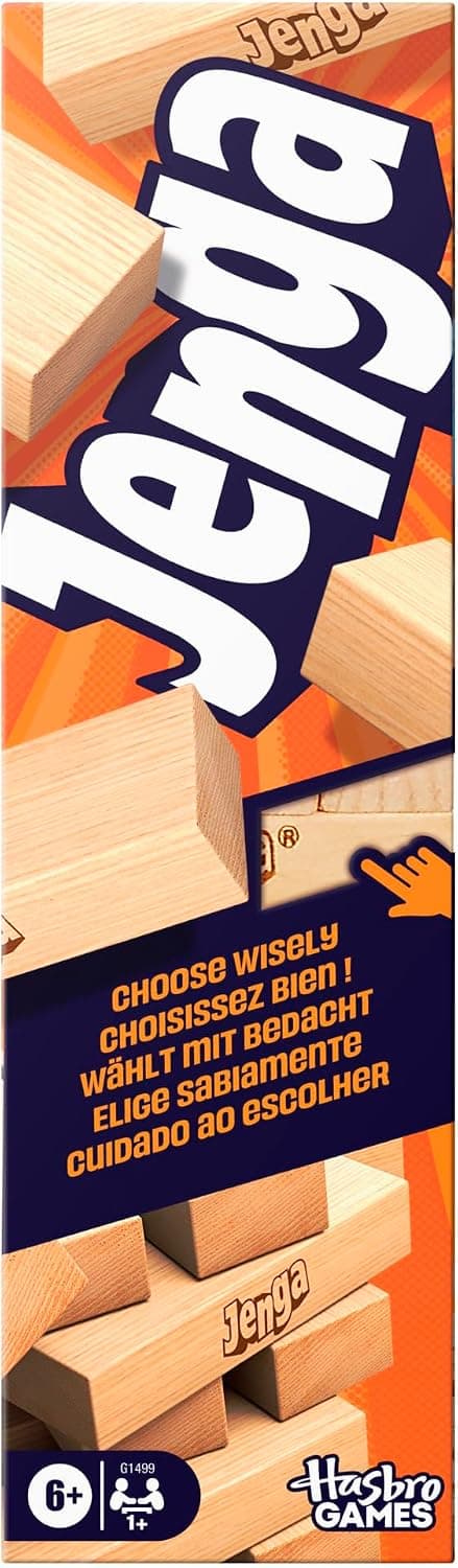 بازی تعادلی و ساخت برج چوبی برای ۶ سال به بالا Hasbro Gaming Jenga، ۱+ بازیکن بازی تعادلی و ساخت برج چوبی برای ۶ سال به بالا Hasbro Gaming Jenga، ۱+ بازیکن