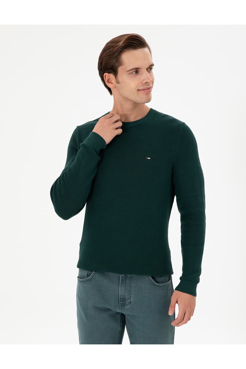 پلیور مردانه U.S. Polo Assn. یقه گرد فیت اسلیم سبز تیره مدل 50298282-VR079 پلیور مردانه U.S. Polo Assn. یقه گرد فیت اسلیم سبز تیره مدل 50298282-VR079