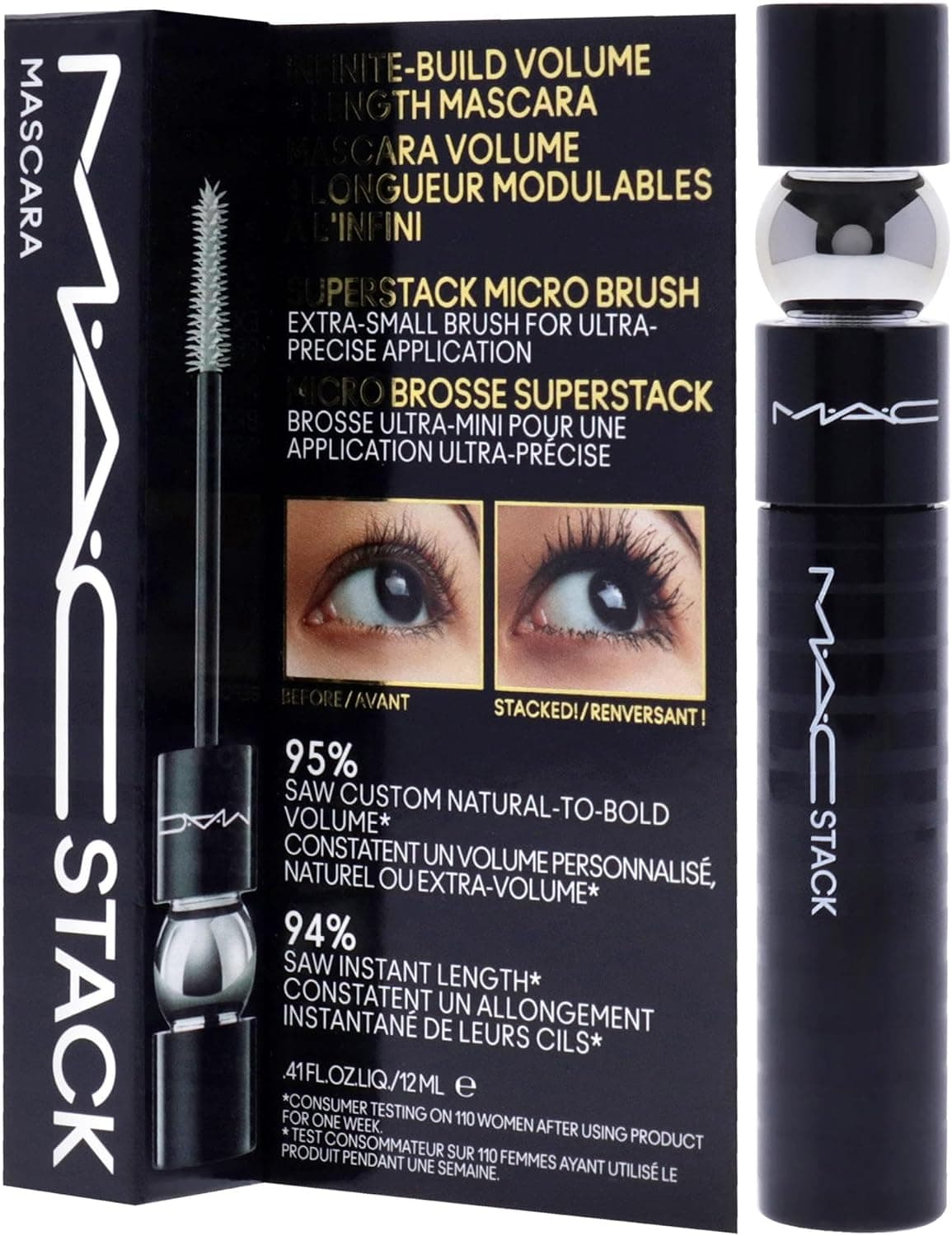 ریمل MAC Stack Mascara برس میکرو 0.40 Fl Oz شفاف مدل Superstack ریمل MAC Stack Mascara برس میکرو 0.40 Fl Oz شفاف مدل Superstack