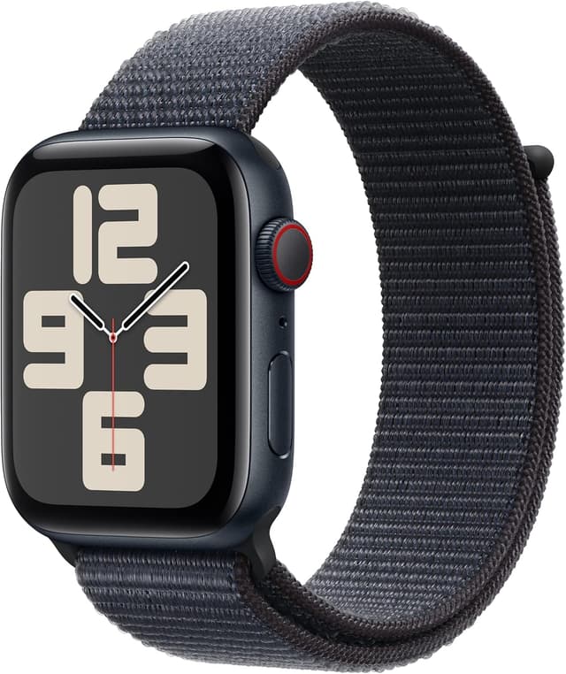ساعت هوشمند Apple Watch SE GPS + Cellular با بدنه آلومینیومی مشکی نیمهشب 40 mm و بند اسپرت حلقهای بنفش جوهری ساعت هوشمند Apple Watch SE GPS + Cellular با بدنه آلومینیومی مشکی نیمهشب 40 mm و بند اسپرت حلقهای بنفش جوهری